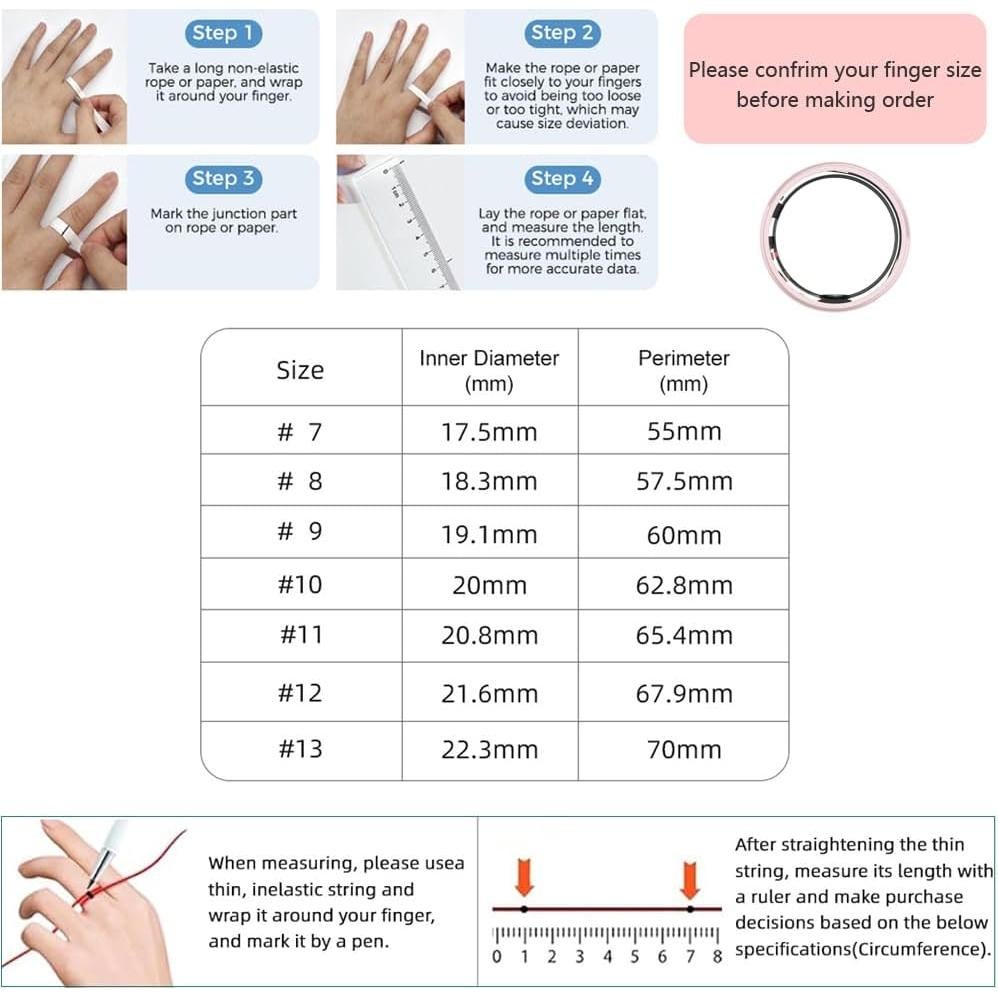 Anillo Inteligente SMTECH R5P Rosa Cerámica para Salud y Fitness