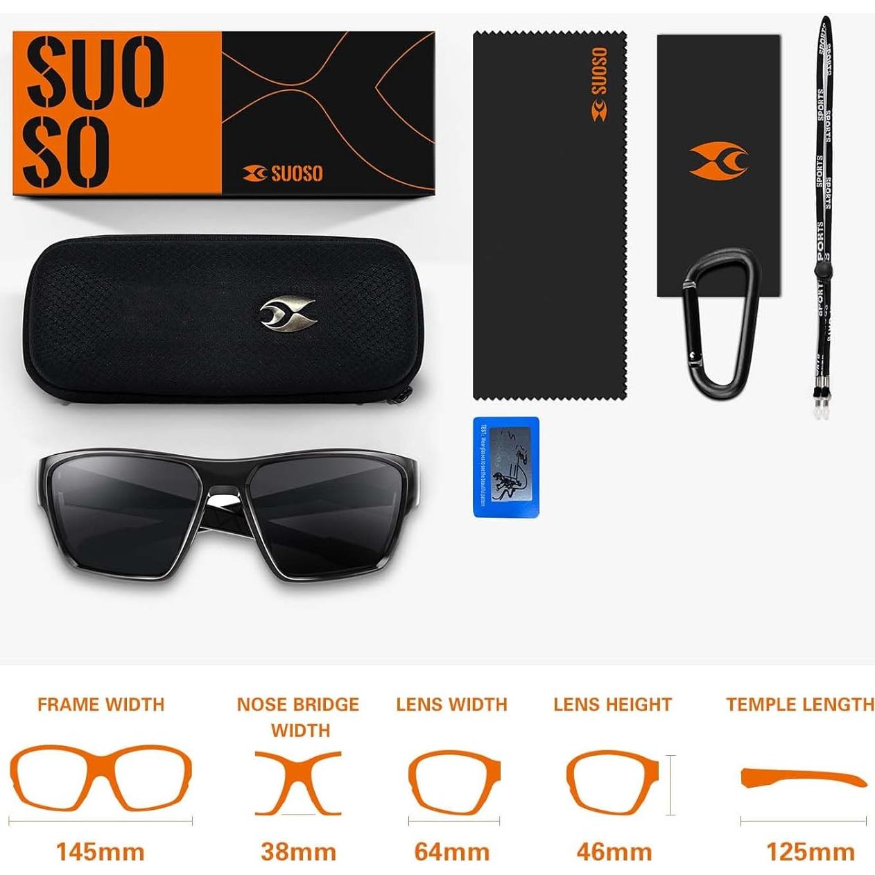 Gafas de sol polarizadas SUOSO TR90 UV400 para hombres y mujeres