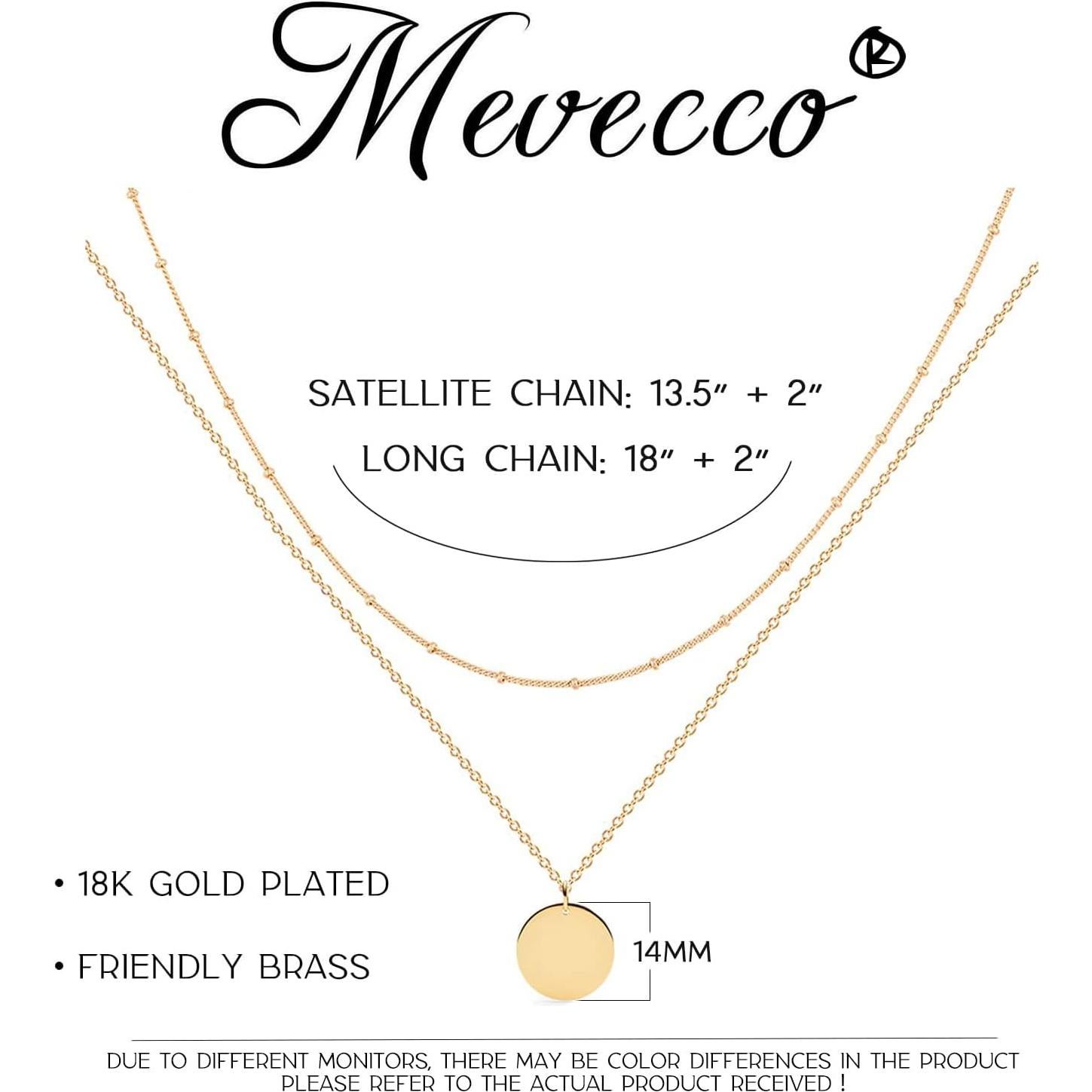 Collar Colgante en Capas MEVECCO Baño de Oro 18k para Mujeres