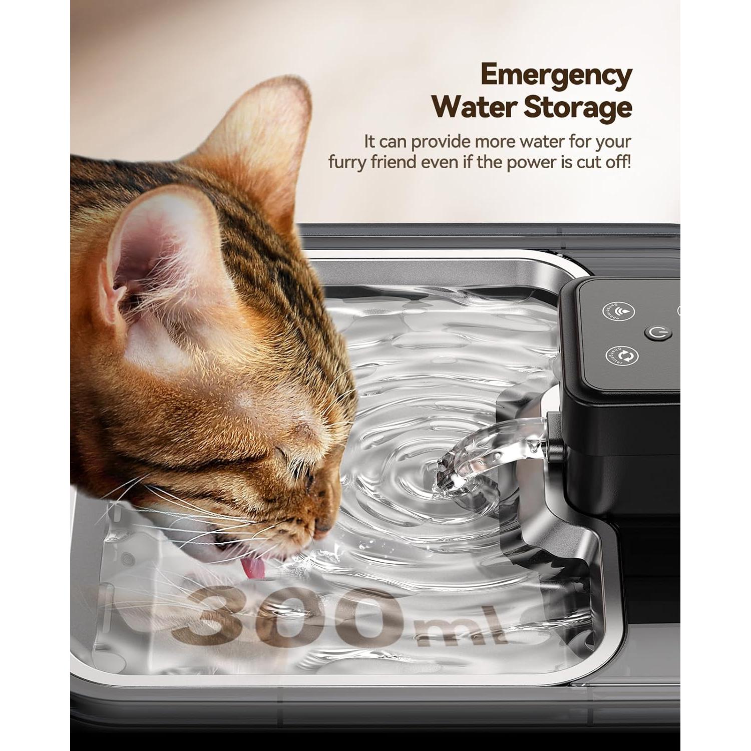 Fuente de Agua para Gatos FEELNEEDY Acero Inoxidable 3.2L