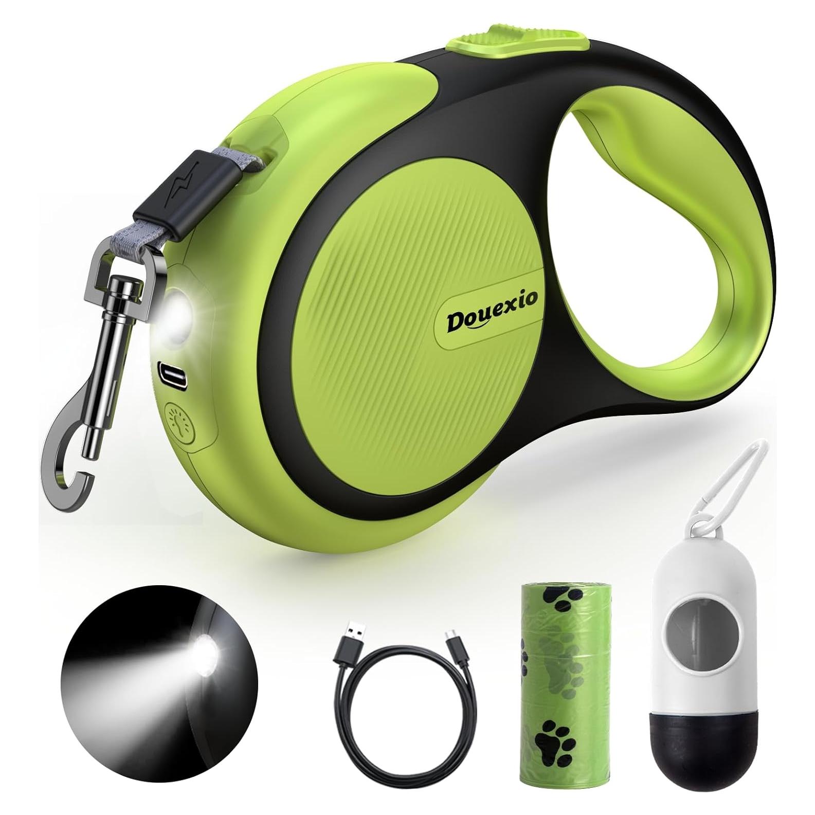 Correa de Perro Retráctil Douexio 4.88m con Linterna LED