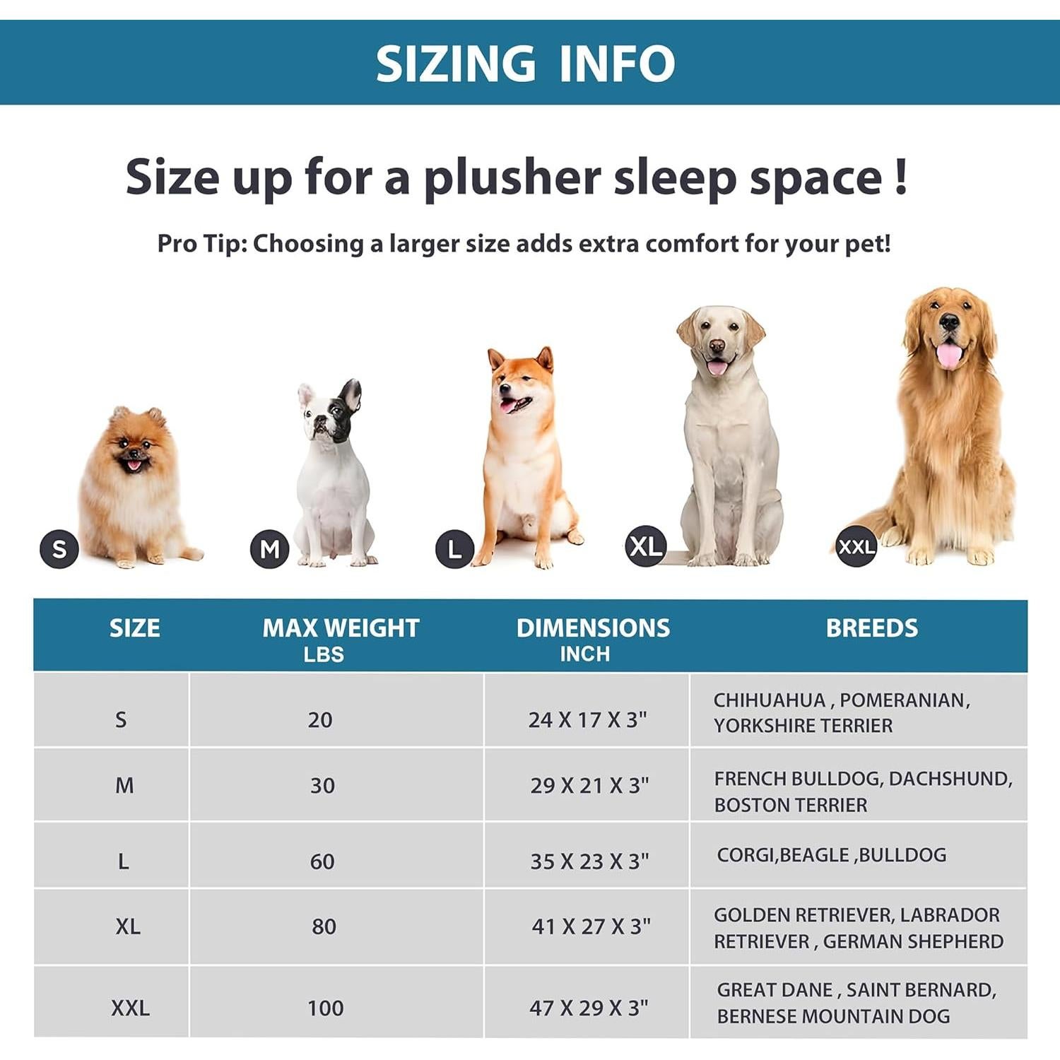 Cama para Perros YUUHENG Impermeable Negra 61x46cm Tamaño S