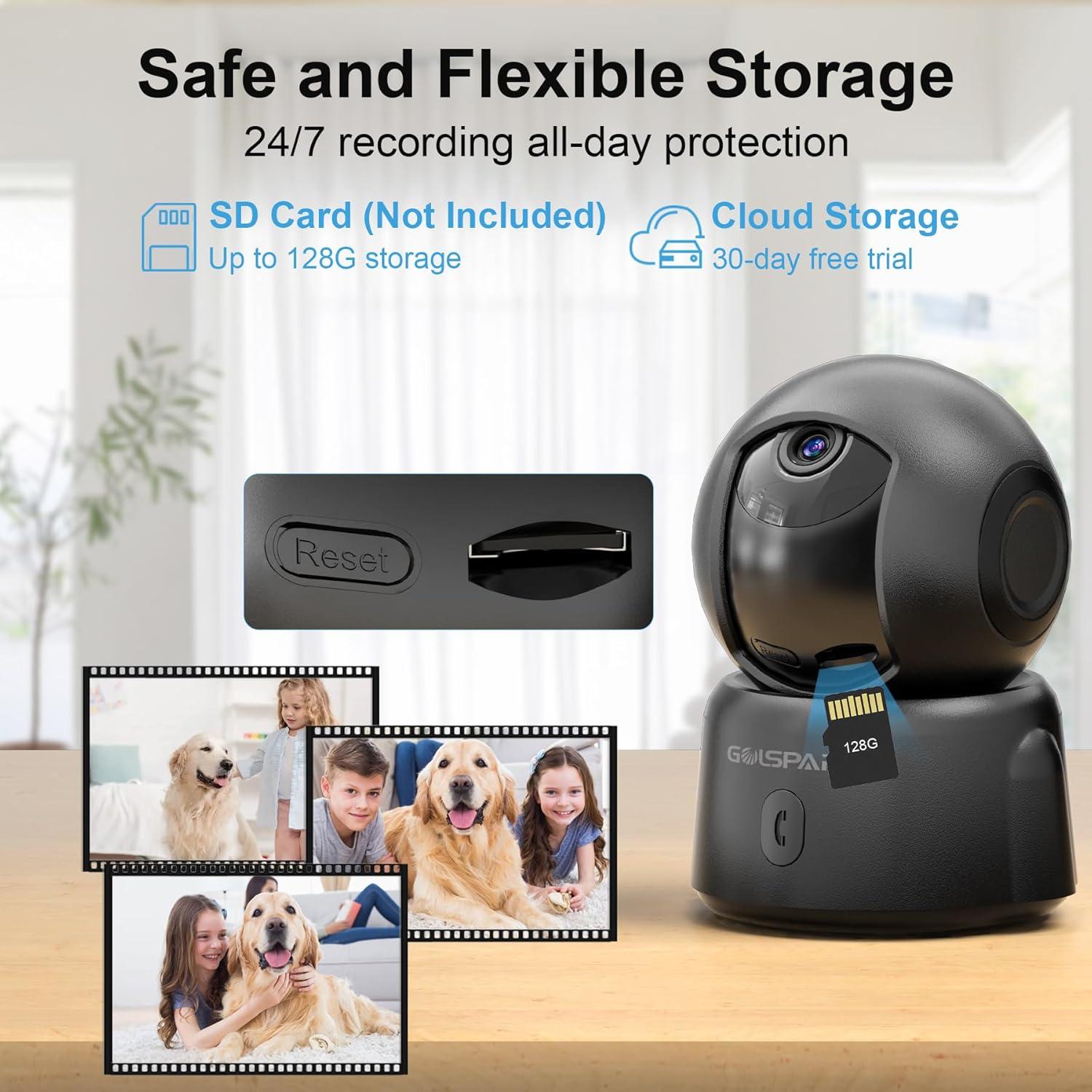 Cámara de Seguridad GOLSPARK 2K WiFi con Visión Nocturna