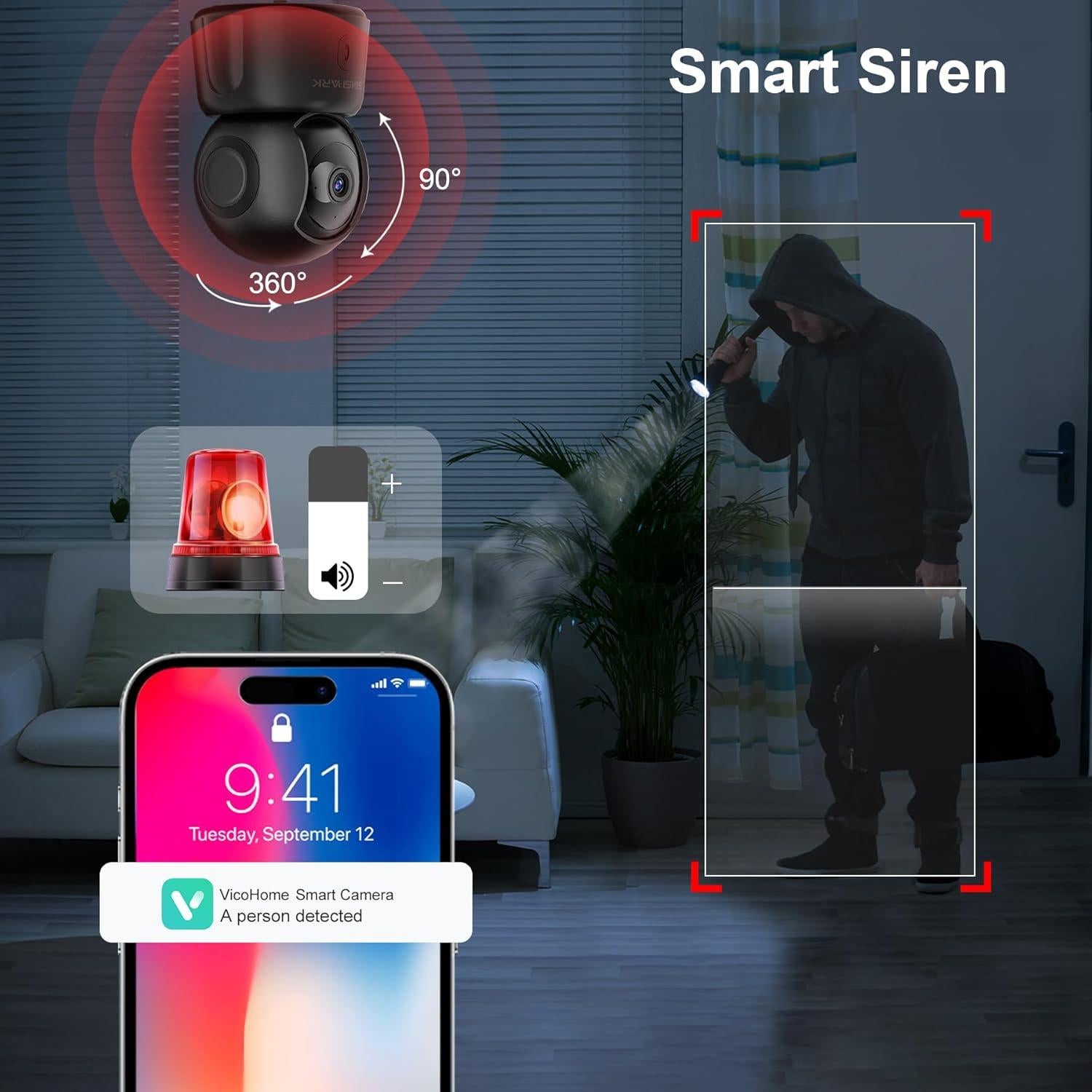 Cámara de Seguridad GOLSPARK 2K WiFi con Visión Nocturna