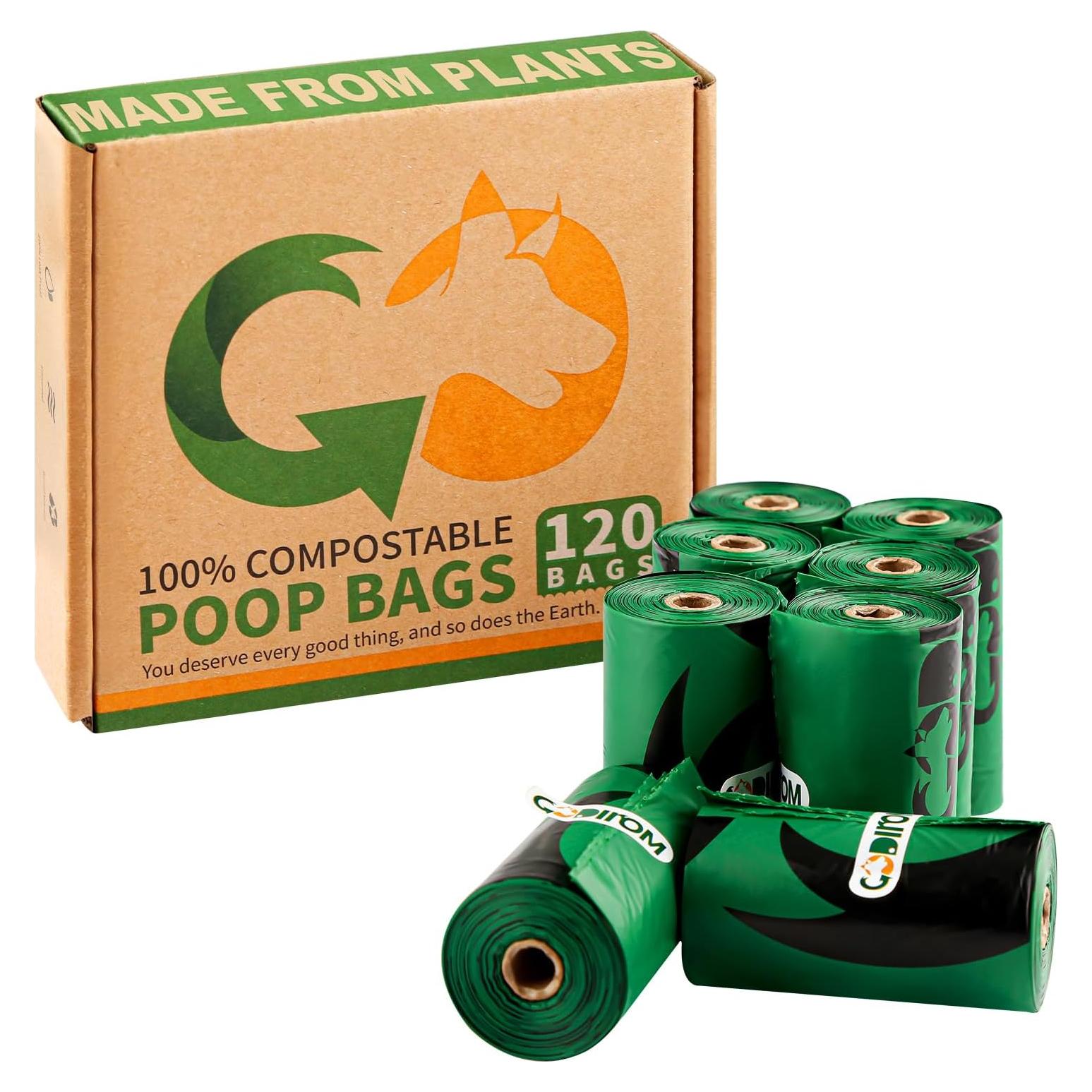 Bolsas de Poop Compostables Codirom 120 Unidades 18 Micrones