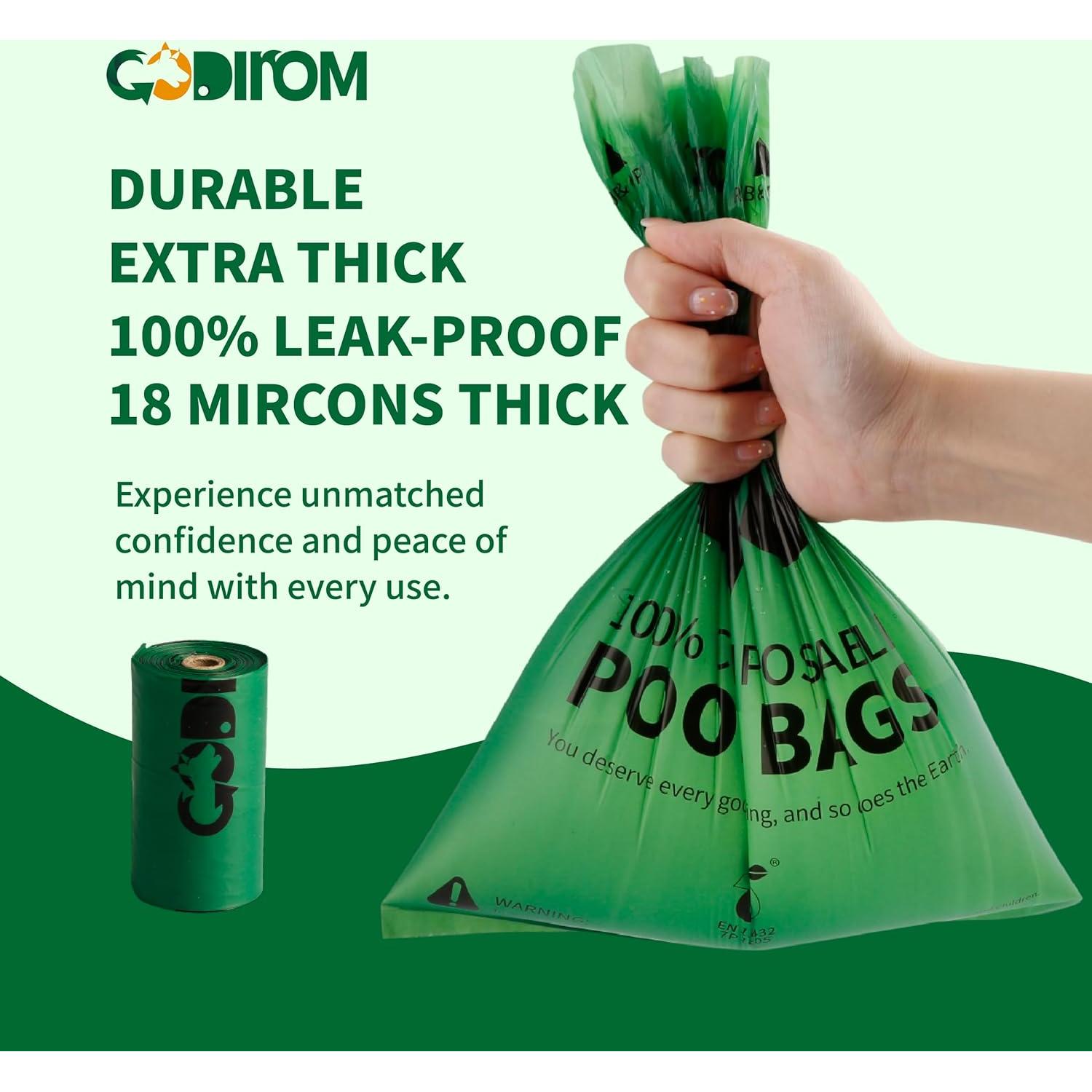 Bolsas de Poop Compostables Codirom 120 Unidades 18 Micrones