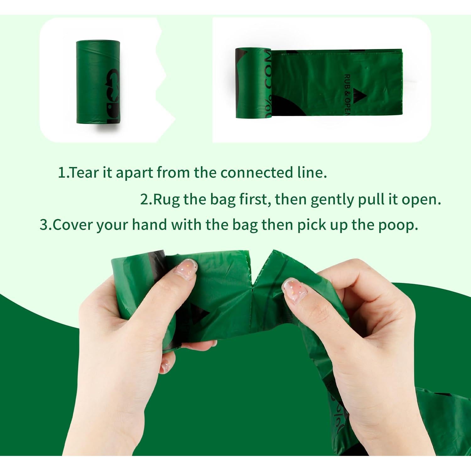 Bolsas de Poop Compostables Codirom 120 Unidades 18 Micrones