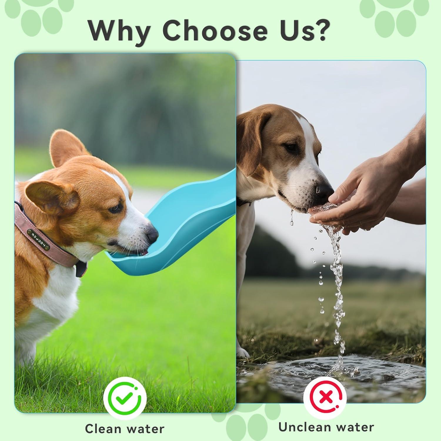 Botella de Agua para Perros UPSKY 400ml Plegable y Portátil