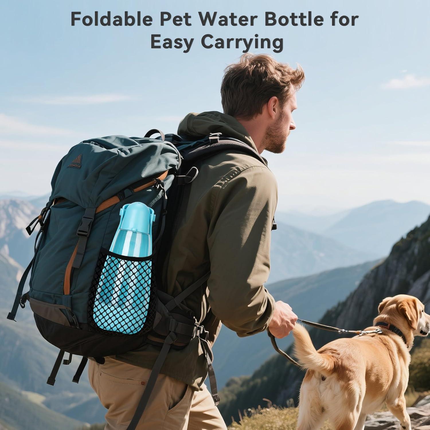 Botella de Agua para Perros UPSKY 400ml Plegable y Portátil