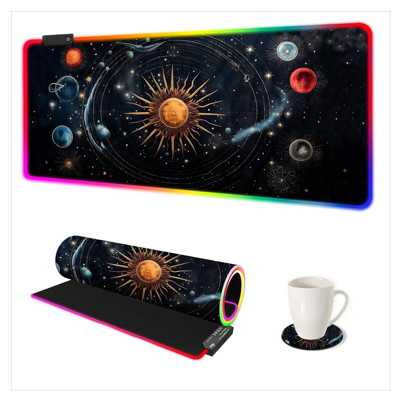 Alfombrilla de Ratón RGB AIMSA 90x40cm con 14 Modos de Luz