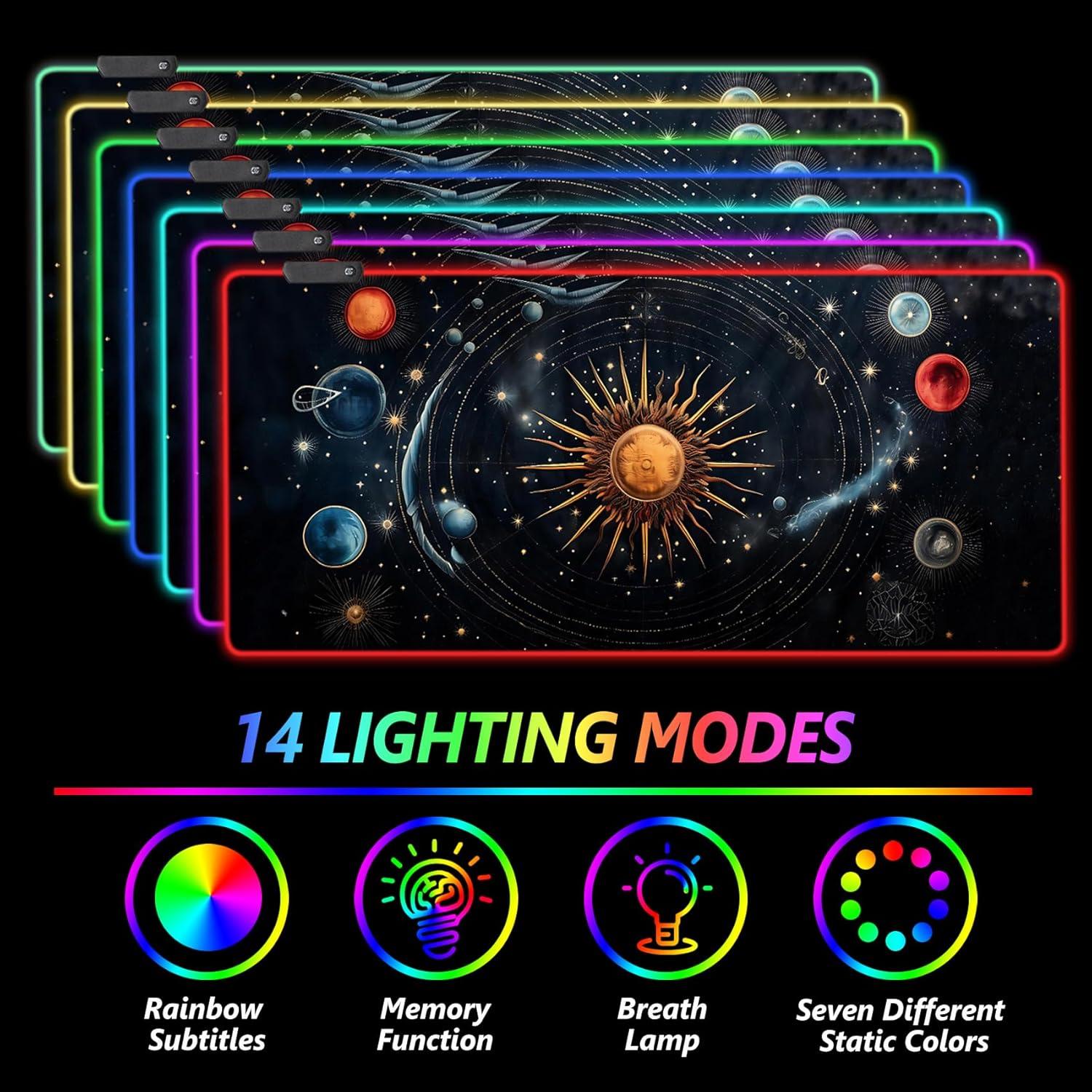 Alfombrilla de Ratón RGB AIMSA 90x40cm con 14 Modos de Luz