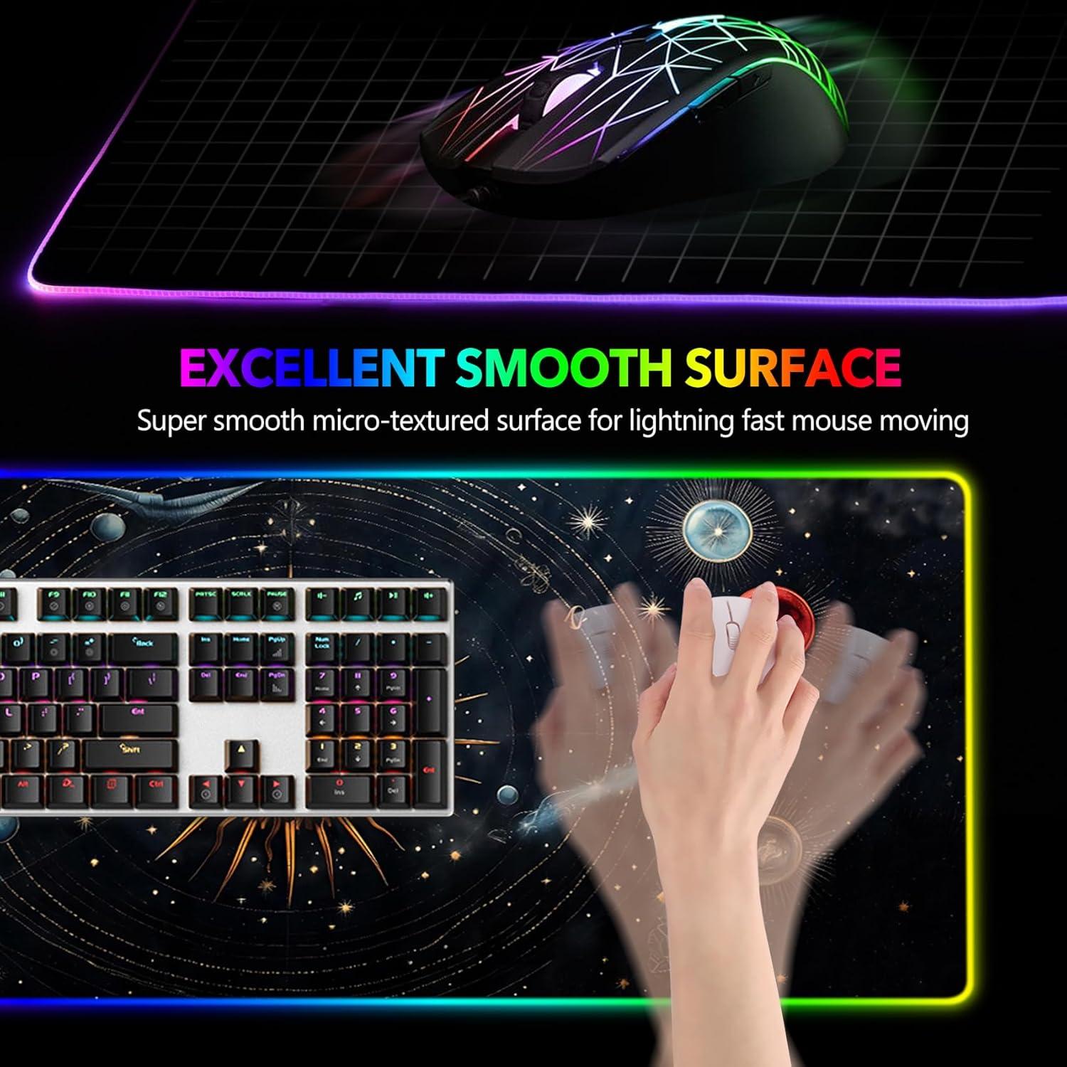 Alfombrilla de Ratón RGB AIMSA 90x40cm con 14 Modos de Luz