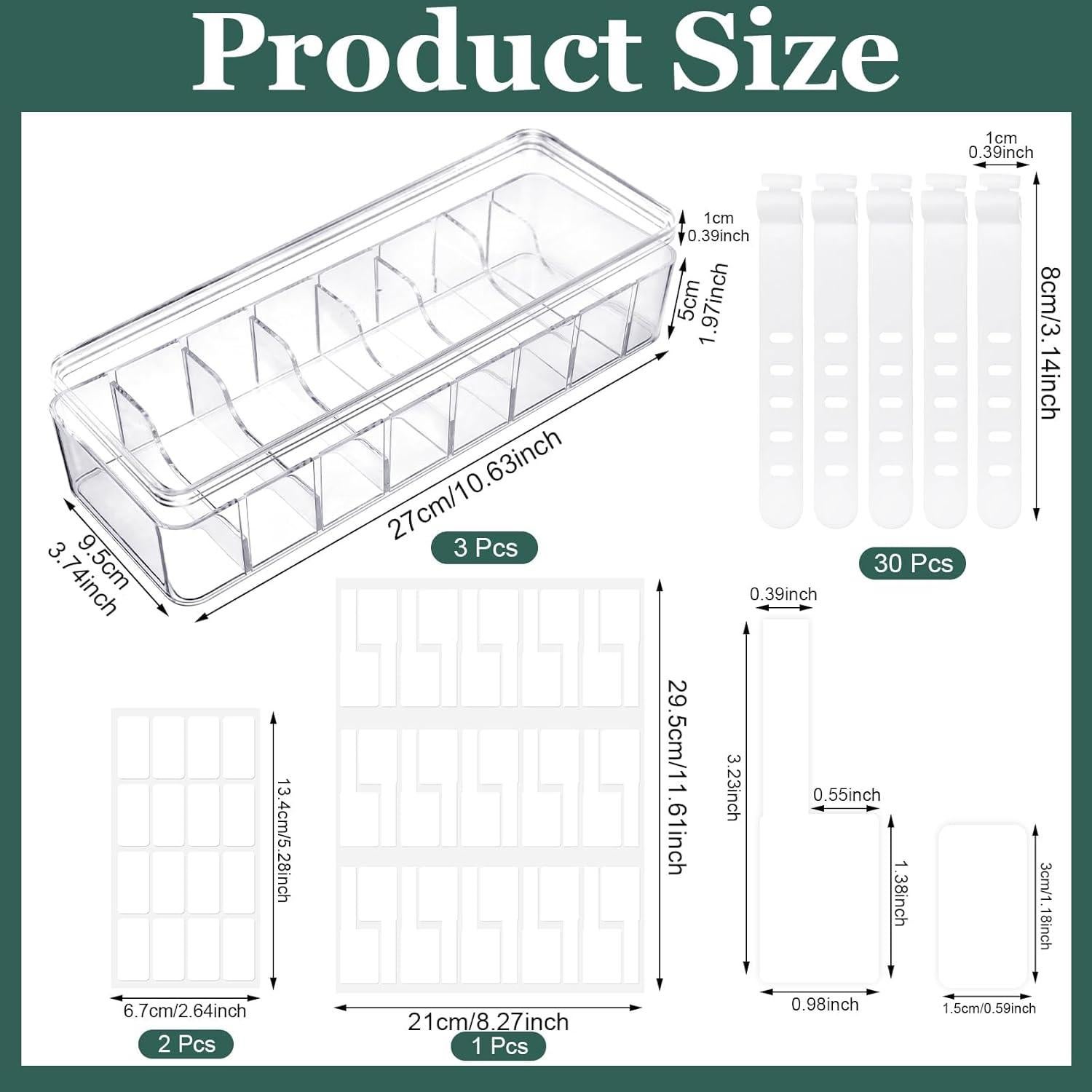 Caja Organizadora de Cables ProSuites 3 Pcs Transparente 26x10x6 cm