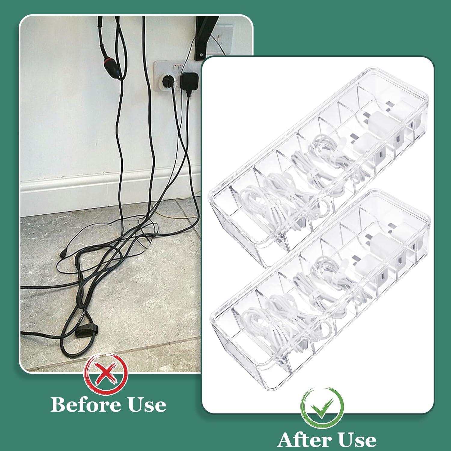 Caja Organizadora de Cables ProSuites 3 Pcs Transparente 26x10x6 cm