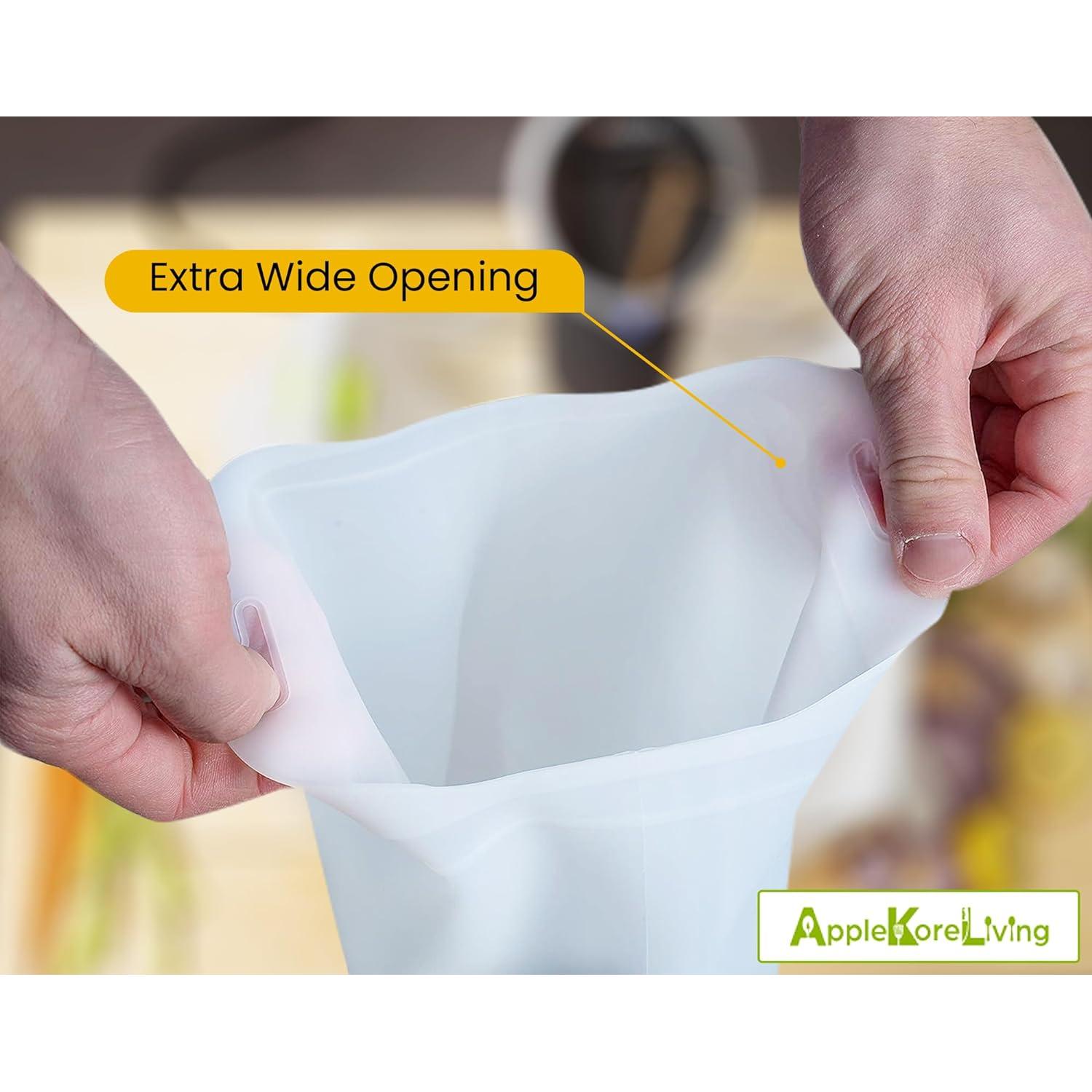 Bolsas de Silicona Reutilizables Sous Vide AppleKoreLiving - Set 2 Unidades