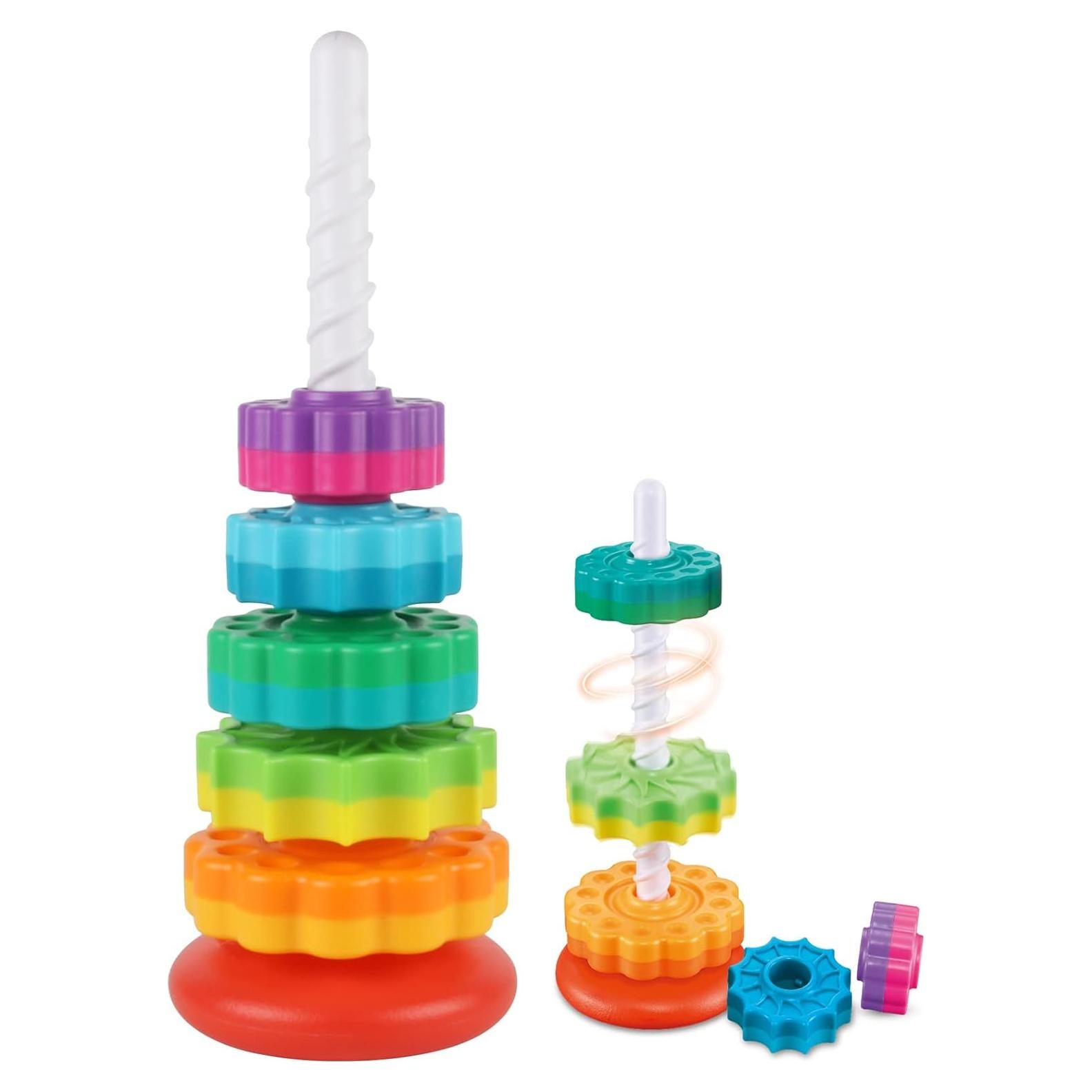 Juguete Apilador Giratorio JUXUE Arcoíris 35.6 cm para Bebés