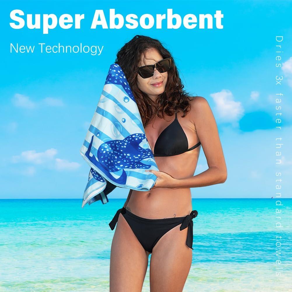 Paquete de 2 Toallas de Playa Microfibra Widdonen 81x180 cm