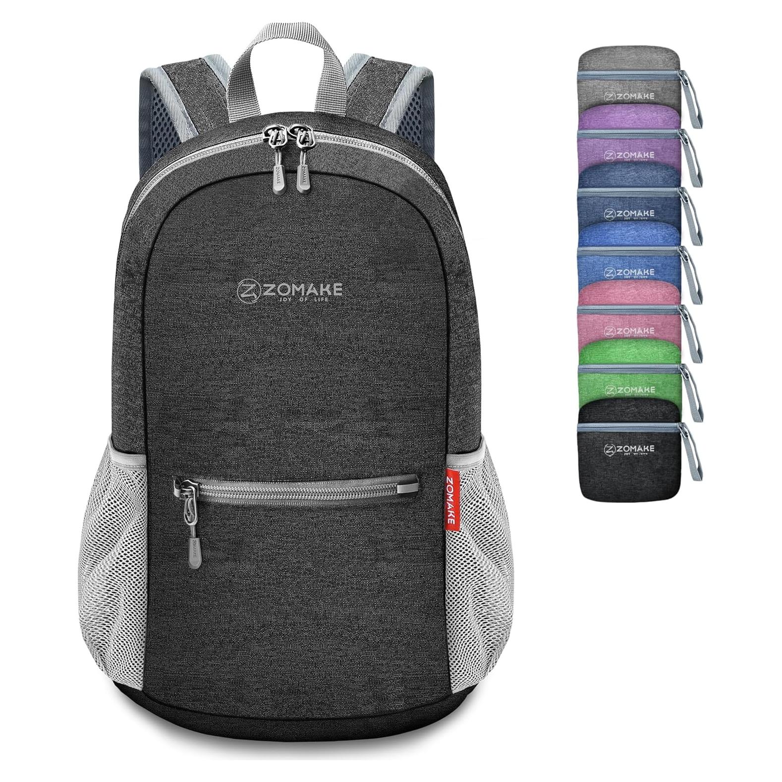 Mochila de Senderismo Plegable ZOMAKE 10L Ligera Negra