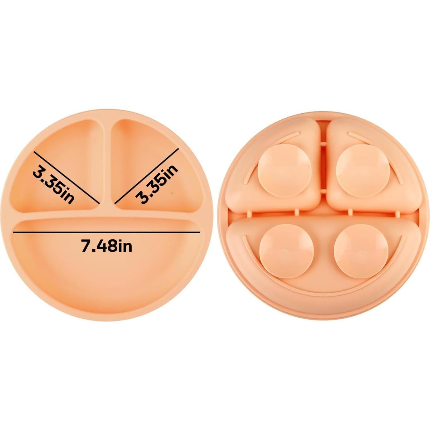 Platos Divididos de Silicona PandaEar para Niños - 3 Piezas Antideslizantes