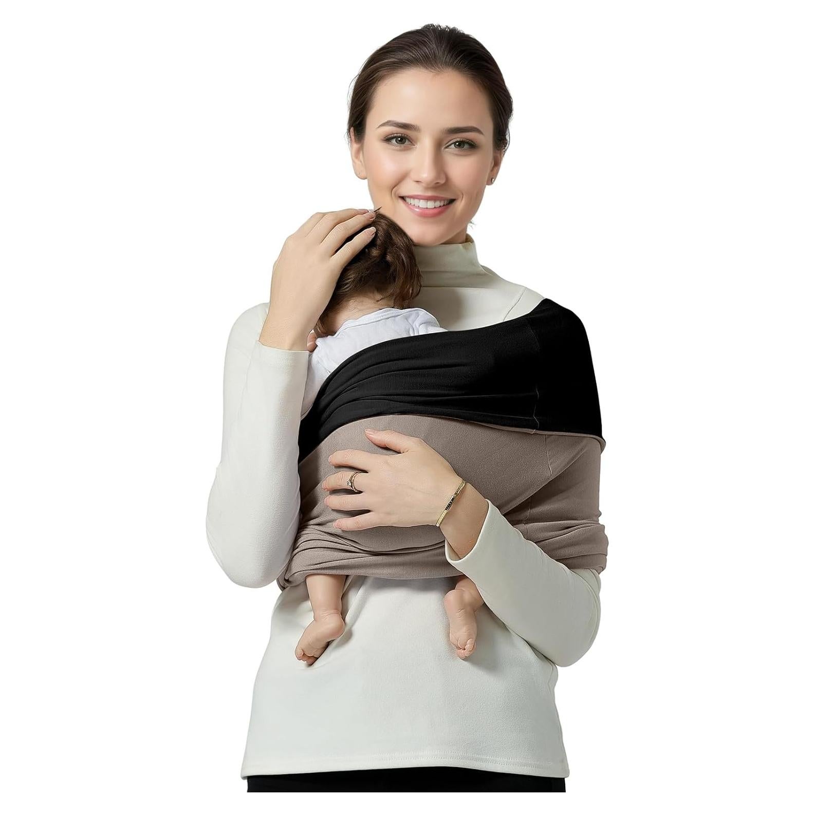 Portabebés Envoltura Shiaon Algodón Negro y Marrón 3.2-13.6 kg