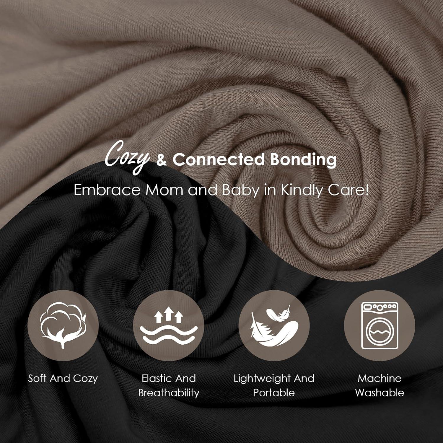 Portabebés Envoltura Shiaon Algodón Negro y Marrón 3.2-13.6 kg