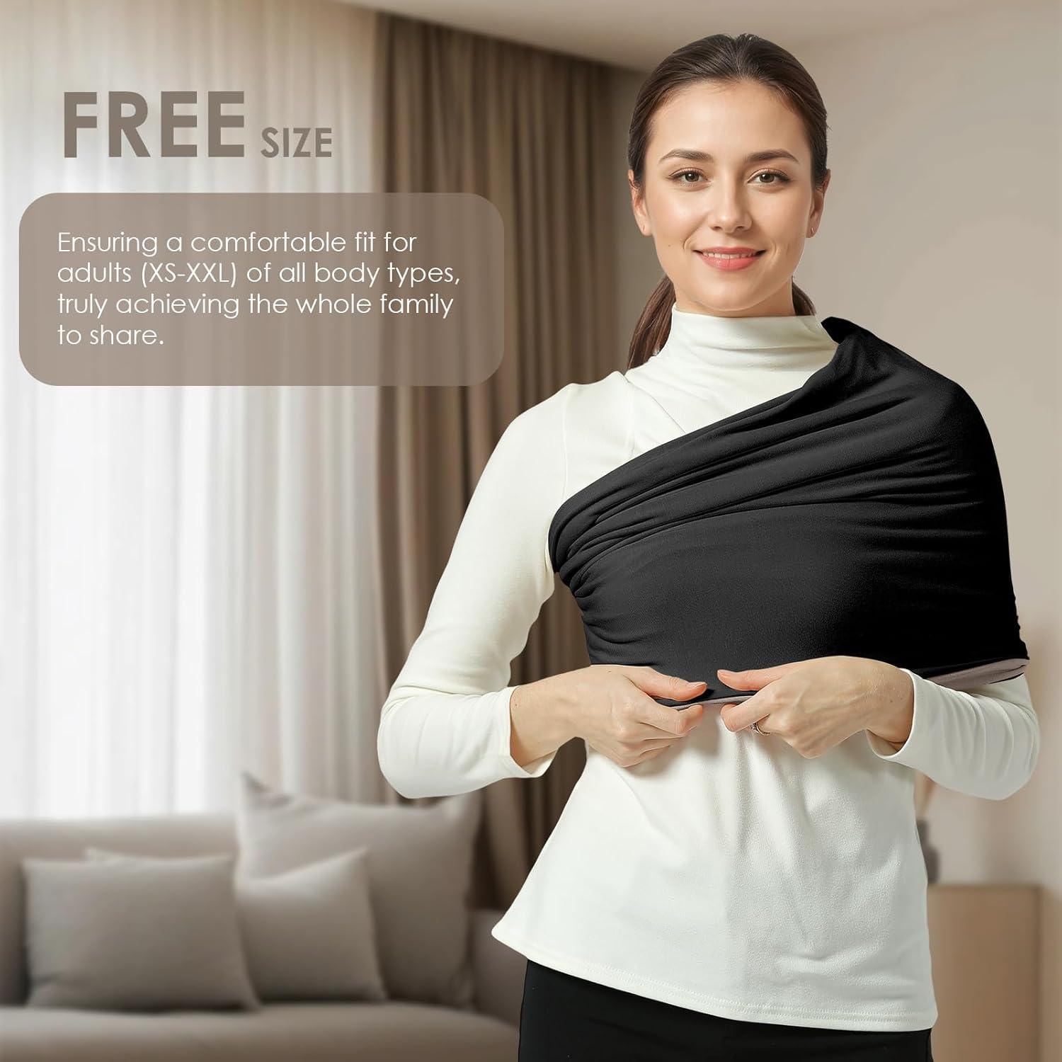 Portabebés Envoltura Shiaon Algodón Negro y Marrón 3.2-13.6 kg