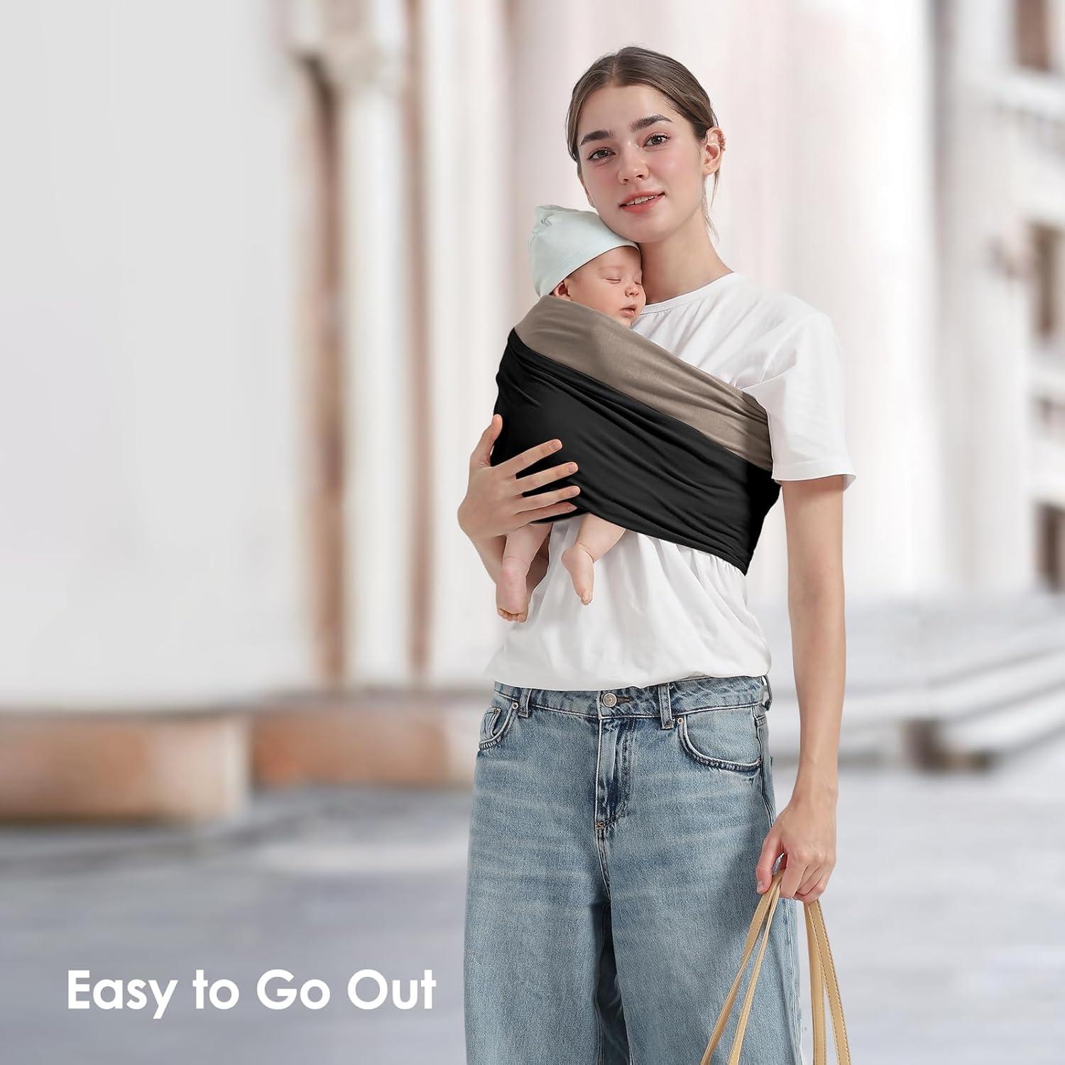 Portabebés Envoltura Shiaon Algodón Negro y Marrón 3.2-13.6 kg