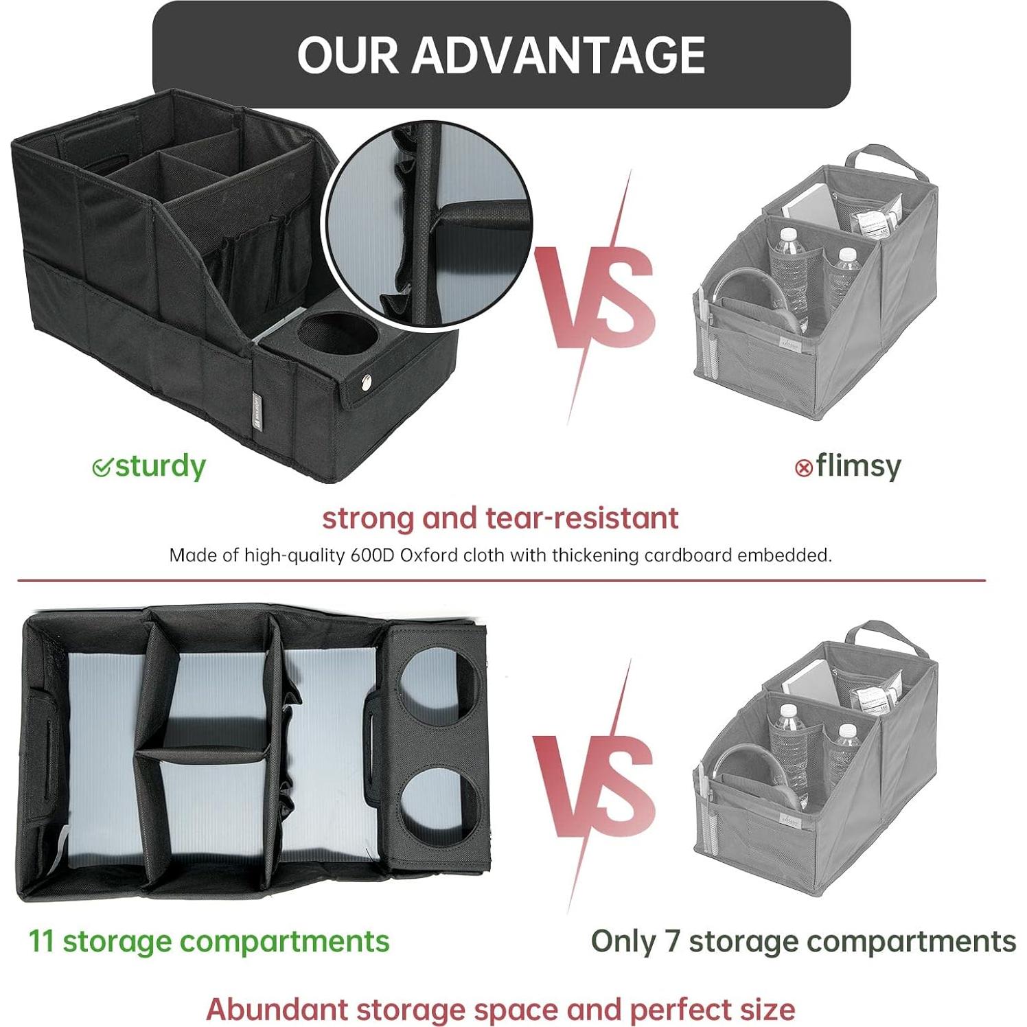 Organizador de Asiento de Coche MULISOFT Negro 11 Compartimentos