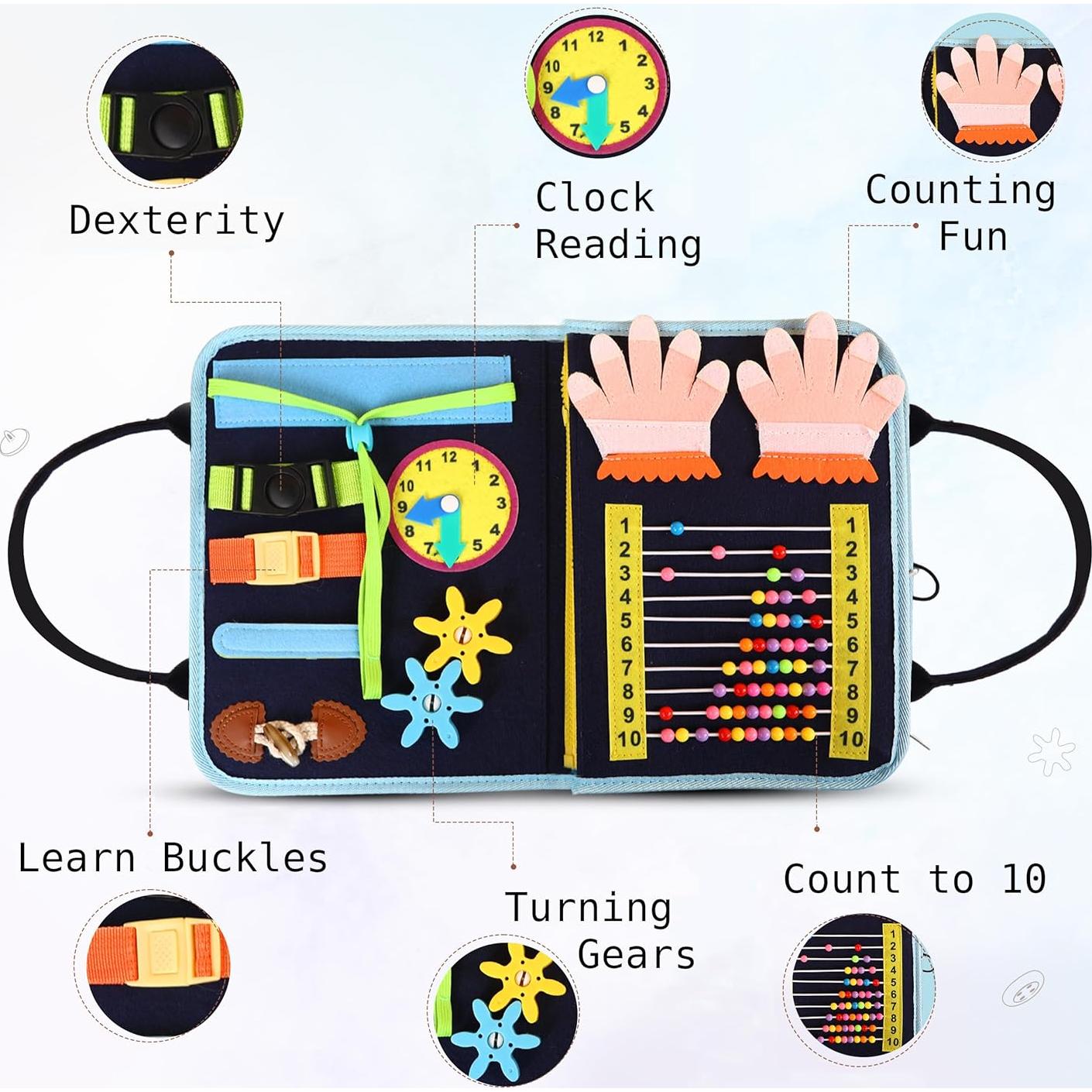 Tablero Ocupado Montessori JAGSYJOY Azul Marino 27.9x21.6cm