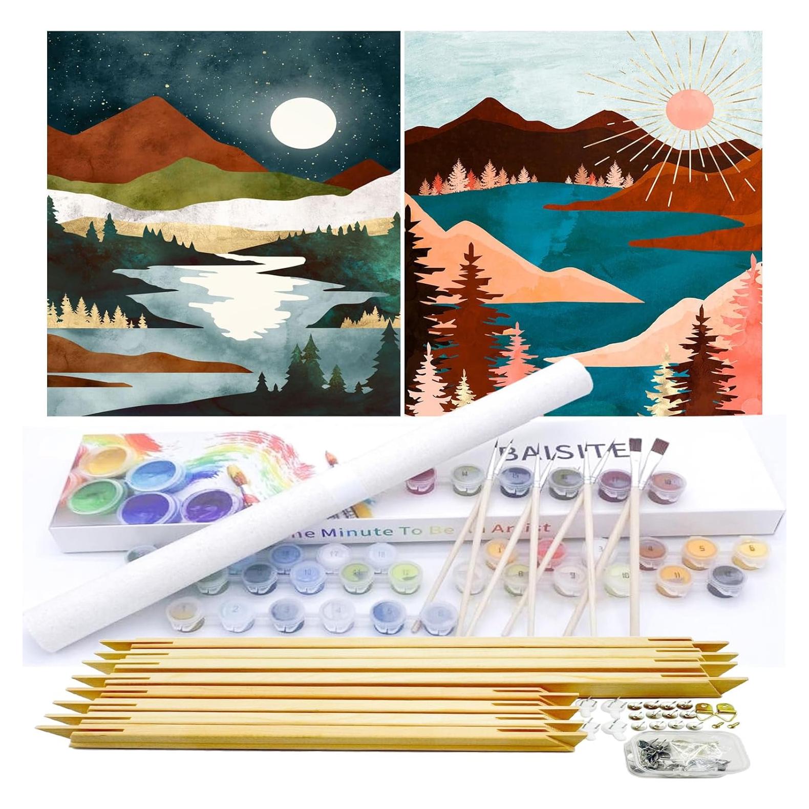 Kit de Pintura por Números BAISITE 2 Piezas 40.6x30.5cm