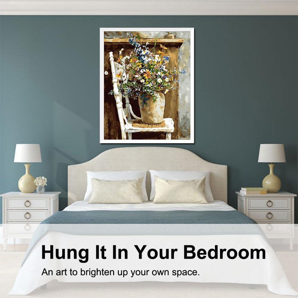 Kit de Pintura por Números BAISITE Jarrón de Margaritas 50.8x40.6cm