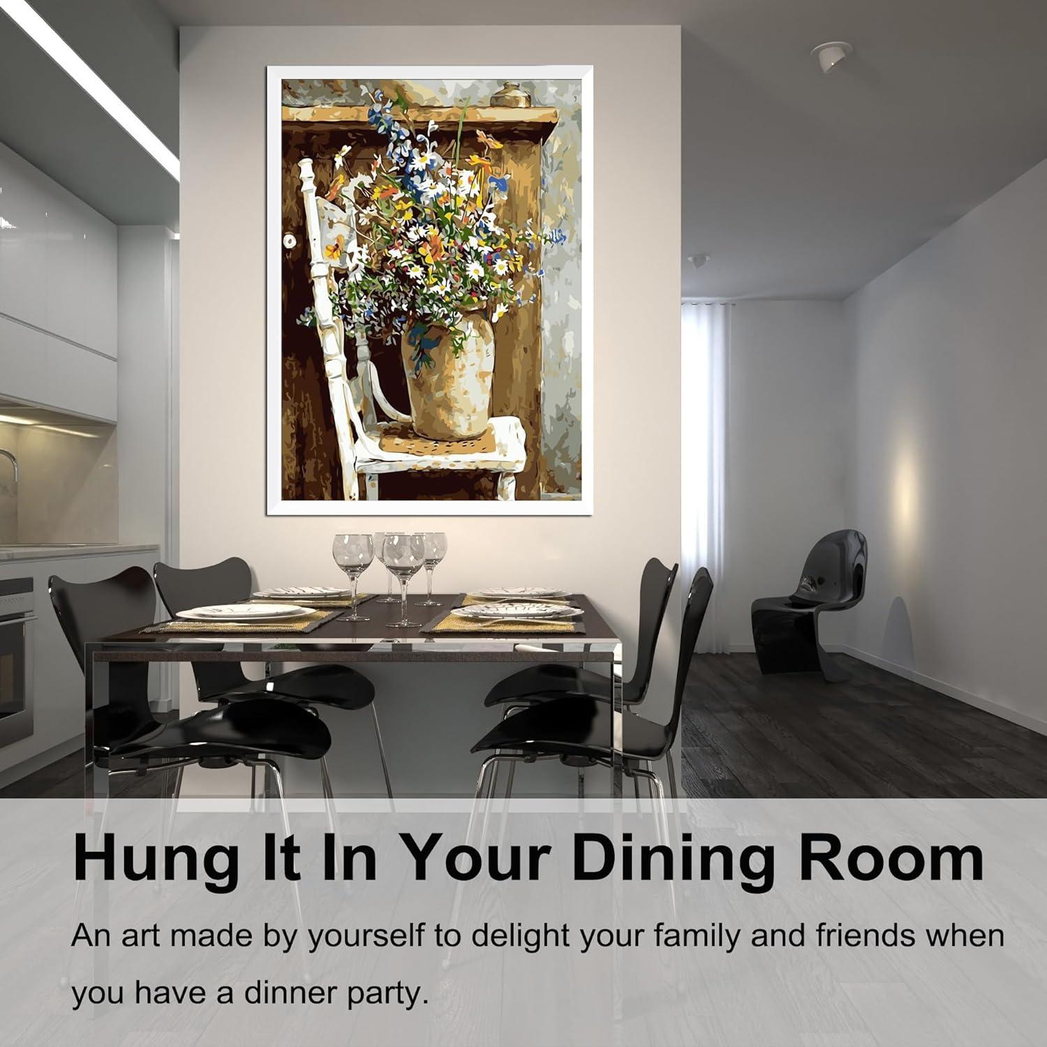 Kit de Pintura por Números BAISITE Jarrón de Margaritas 50.8x40.6cm