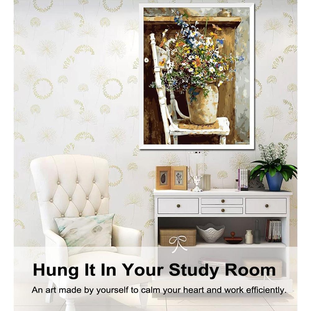 Kit de Pintura por Números BAISITE Jarrón de Margaritas 50.8x40.6cm