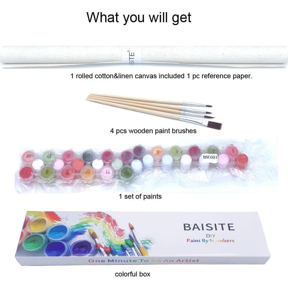 Kit de Pintura por Números BAISITE Jarrón de Margaritas 50.8x40.6cm