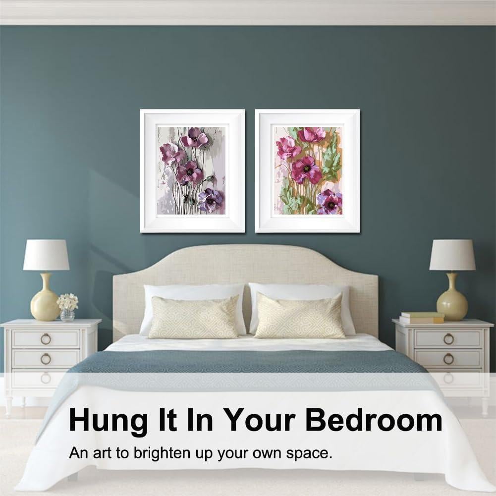 Kit de Pintura por Números BAISITE para Adultos - 2 Lienzos 30x40 cm