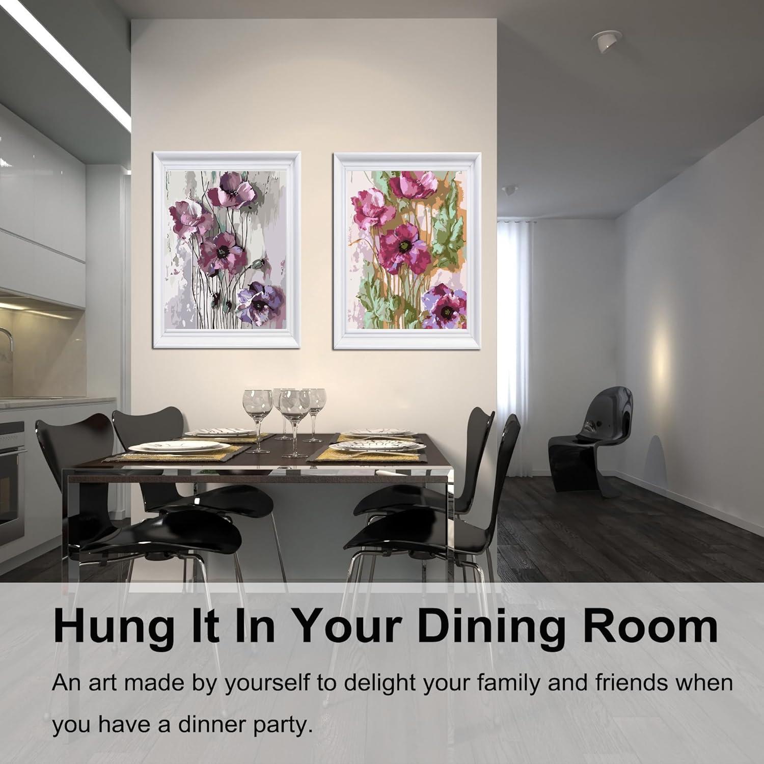 Kit de Pintura por Números BAISITE para Adultos - 2 Lienzos 30x40 cm