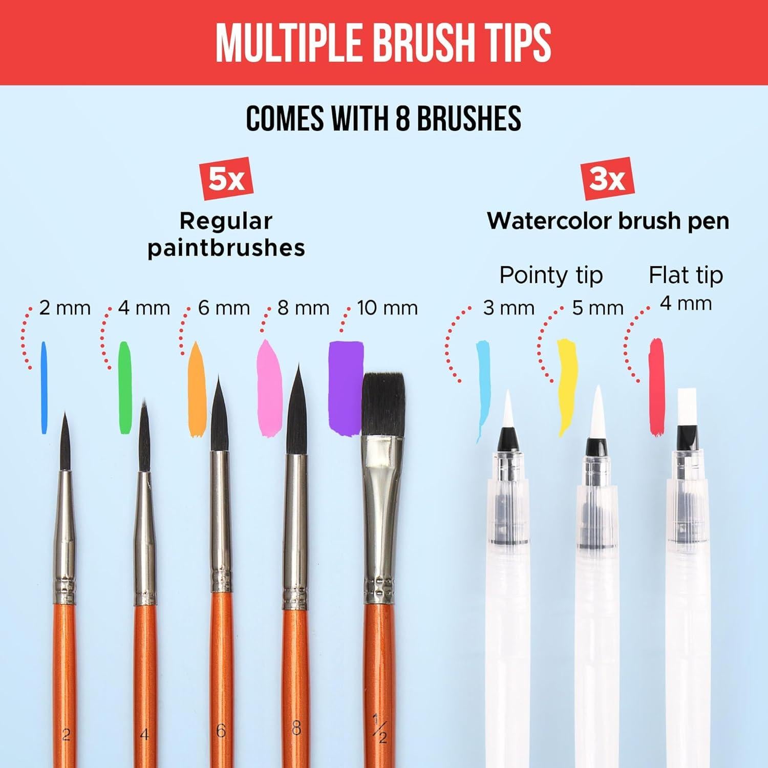 Conjunto de Pintura Acuarela Art Vista 100 Colores Brillantes