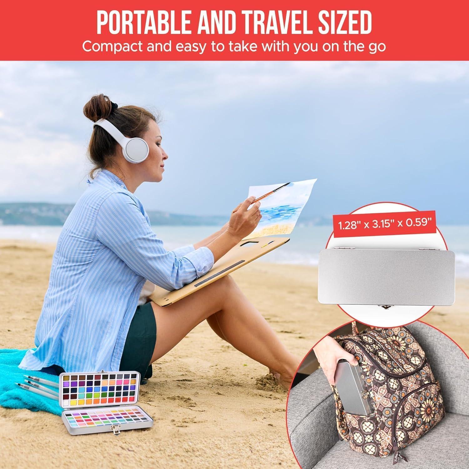 Conjunto de Pintura Acuarela Art Vista 100 Colores Brillantes