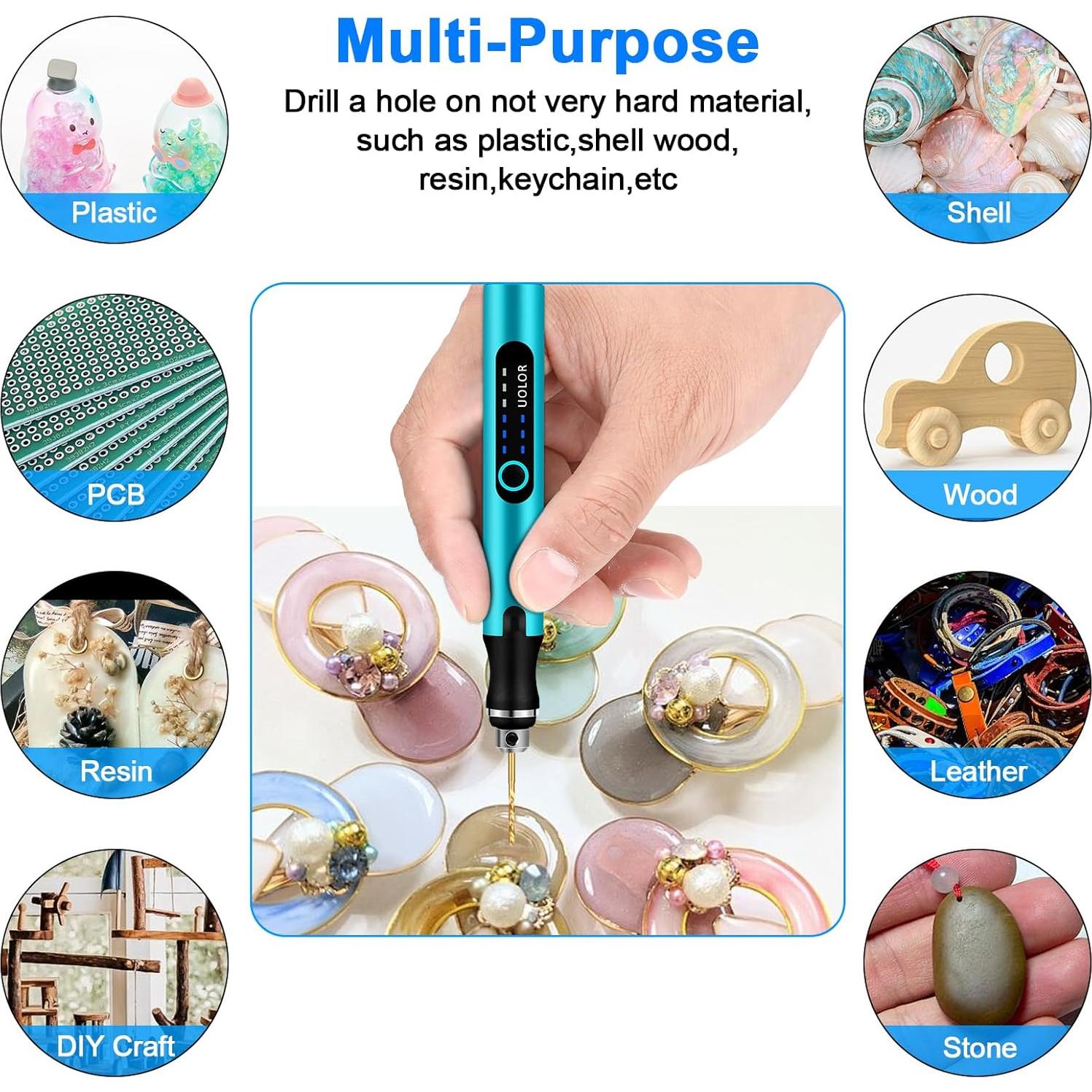 Taladro Mini Inalámbrico Uolor UH067 3 Velocidades 10 Brocas