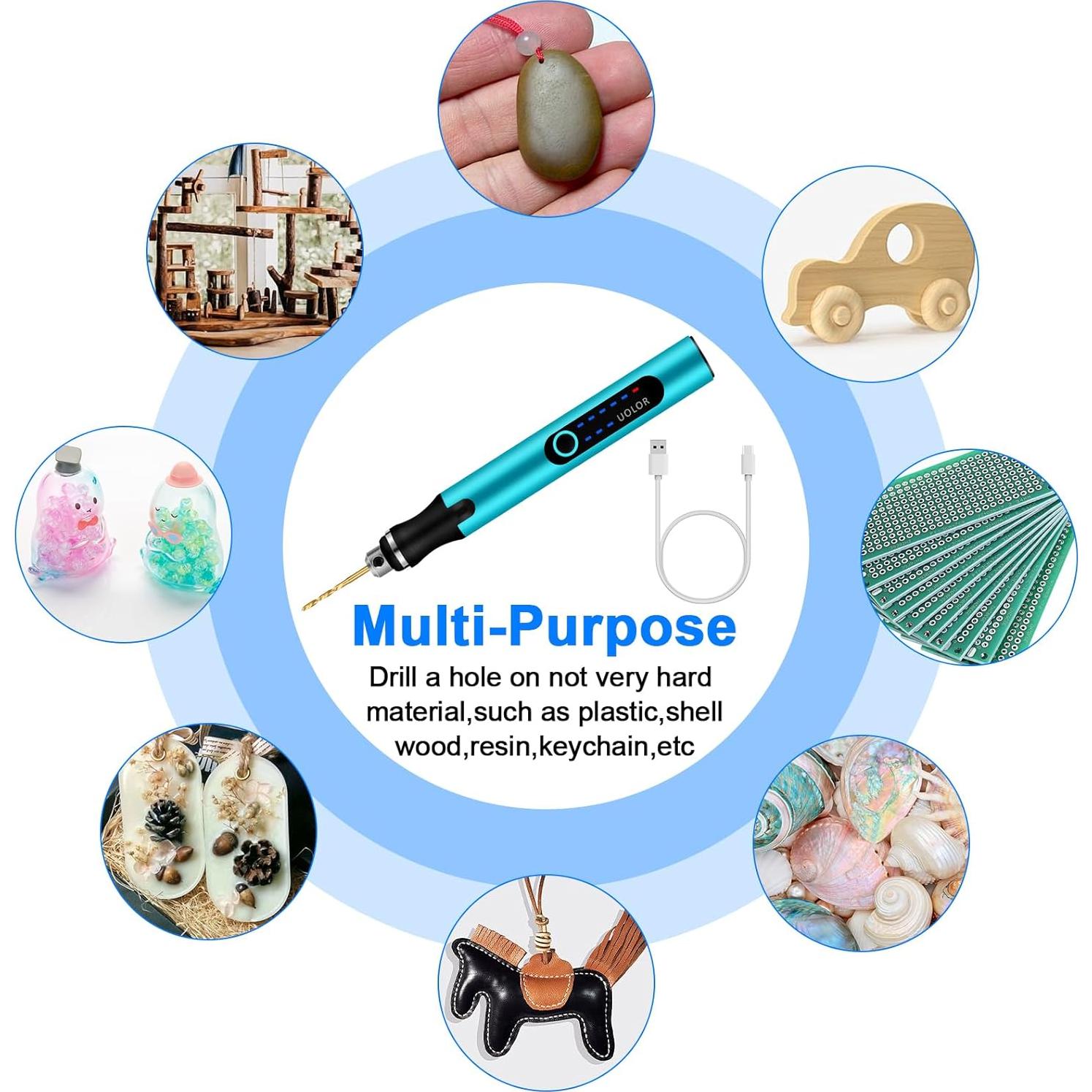 Taladro Mini Inalámbrico Uolor UH067 3 Velocidades 10 Brocas