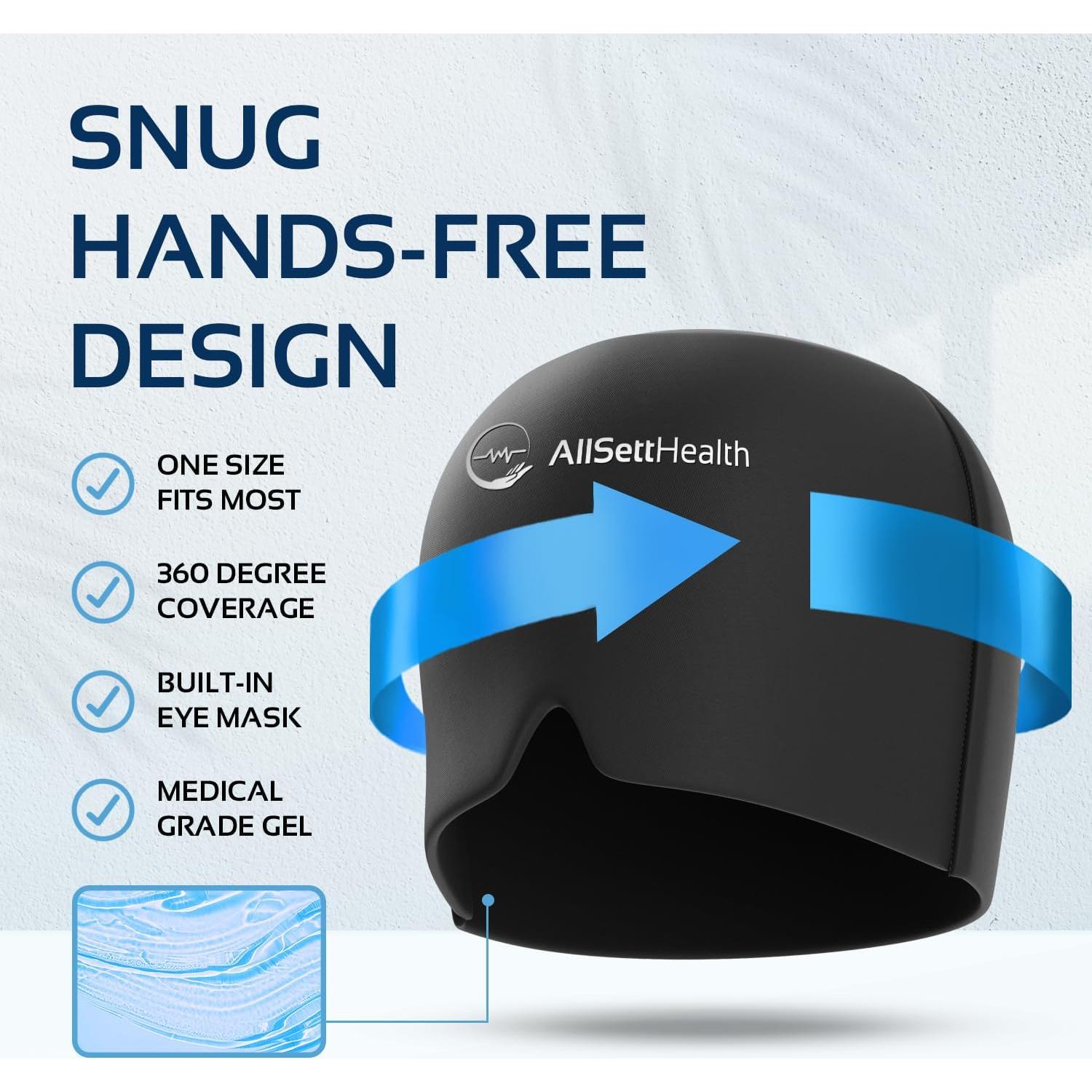 Gorro de Alivio de Migraña All Sett Health Rosa 1 Paquete