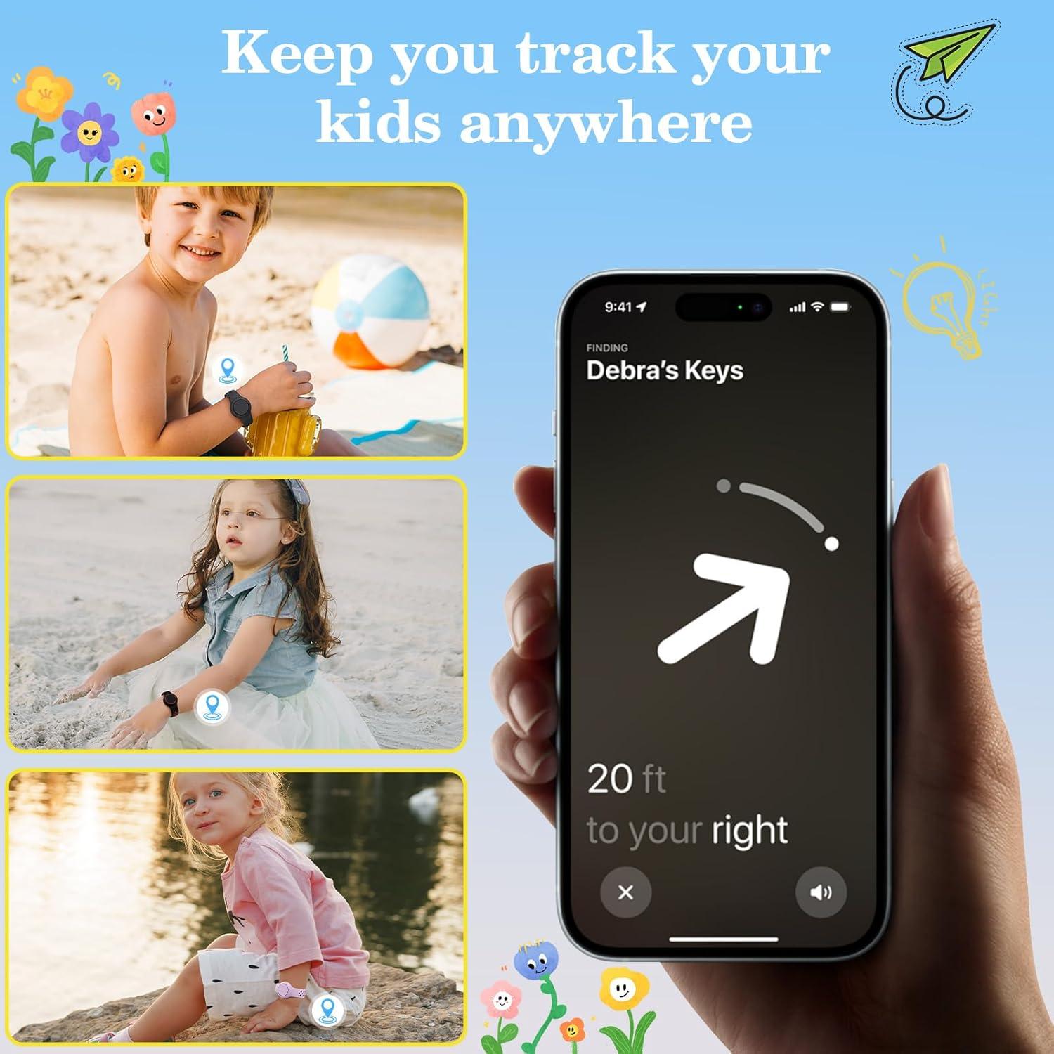 Pulsera Impermeable para AirTag Niños BYRED - 2 Paquetes