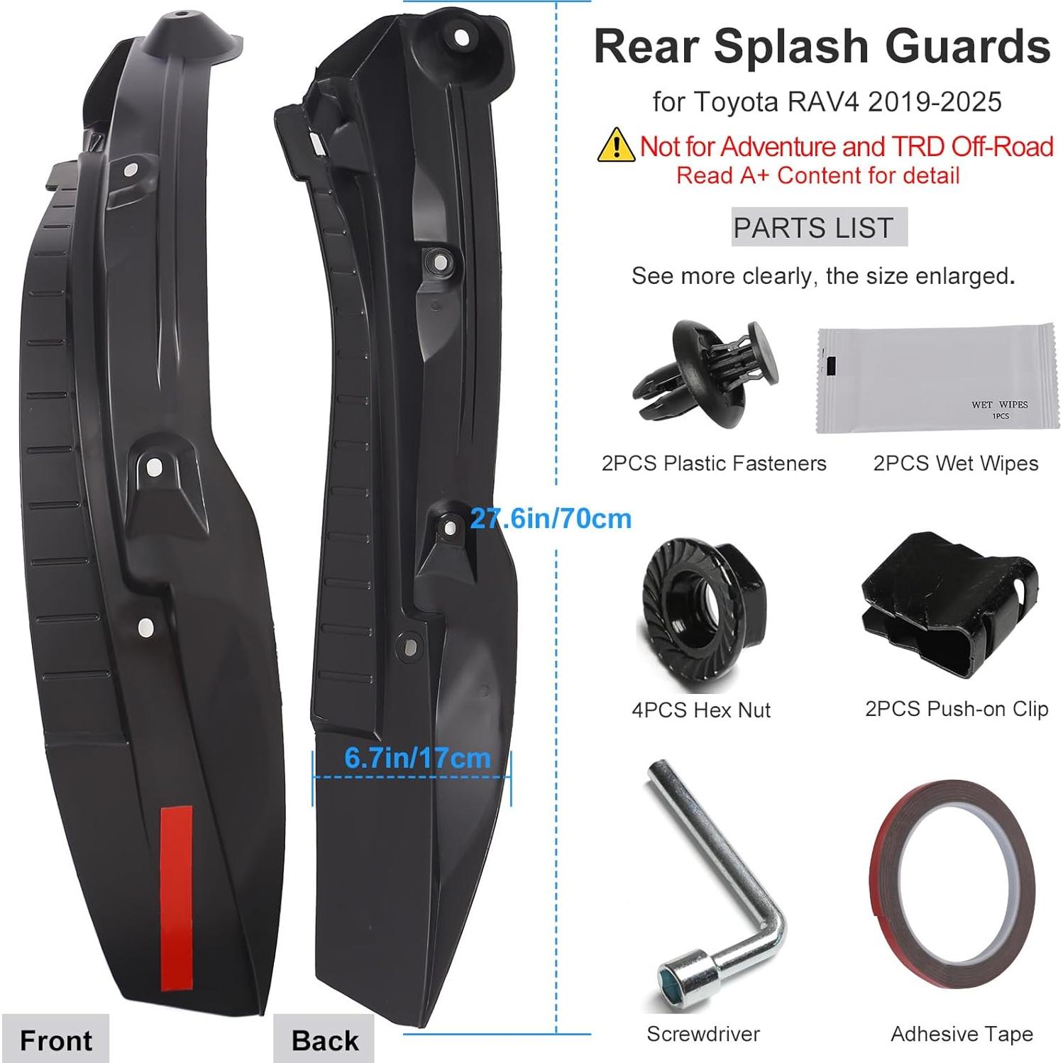 Guardabarros traseros Toyota RAV4 2019-2024 Birbenben 2PCS