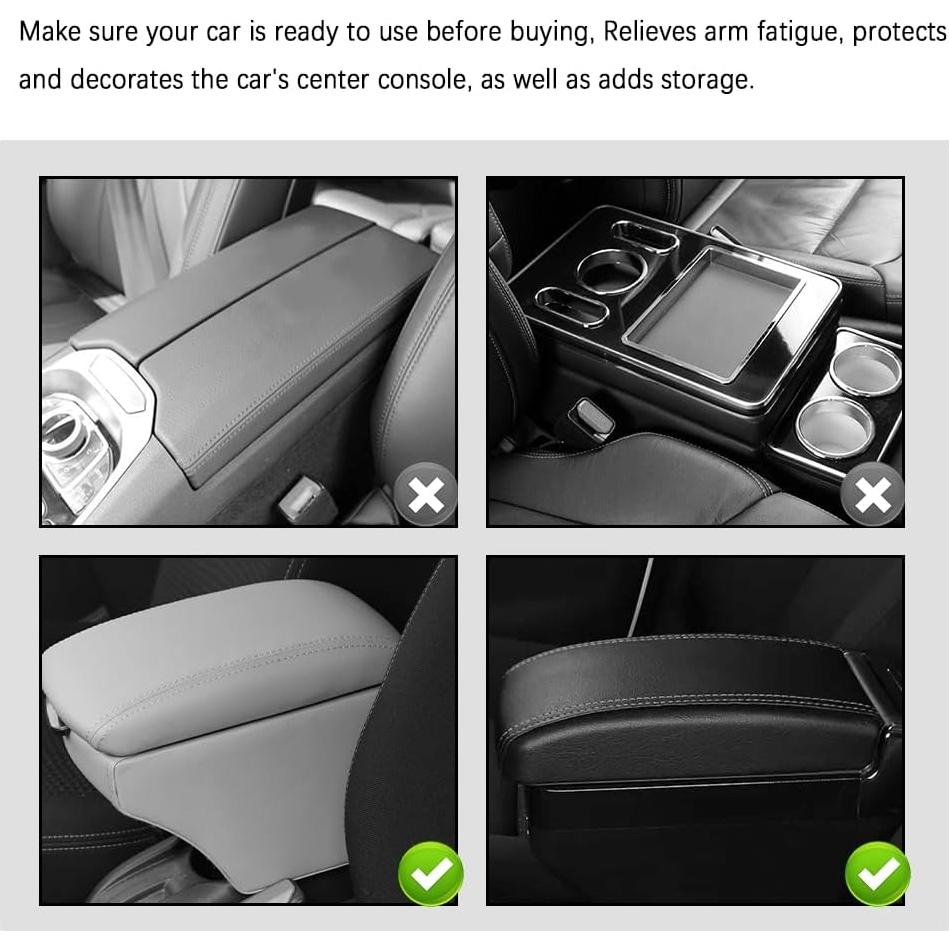 Cubierta de reposabrazos para coche Carleef Beige con almacenamiento