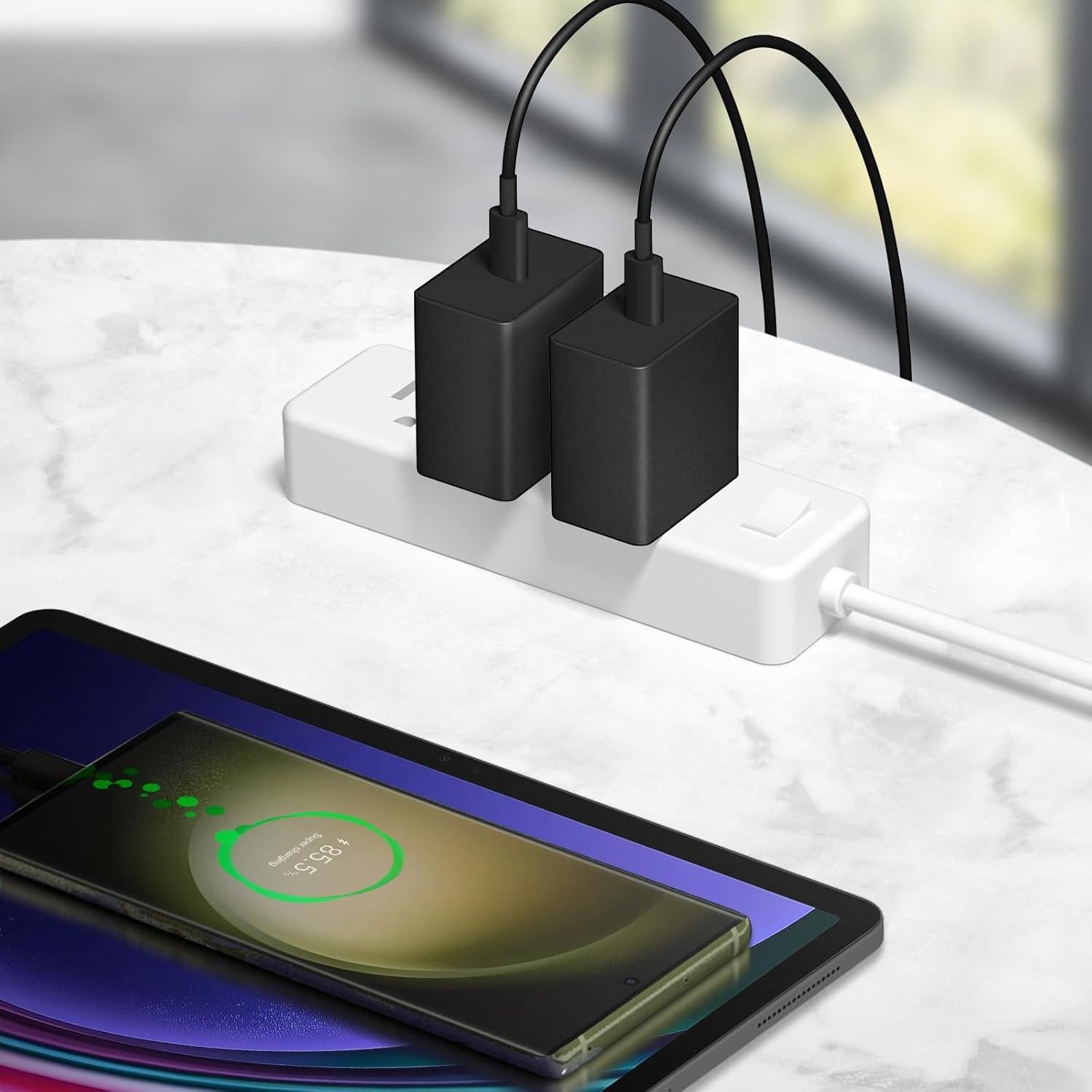 Cargador USB Tipo C 45W Rápido 2-Pack con Cable 3m Samsung