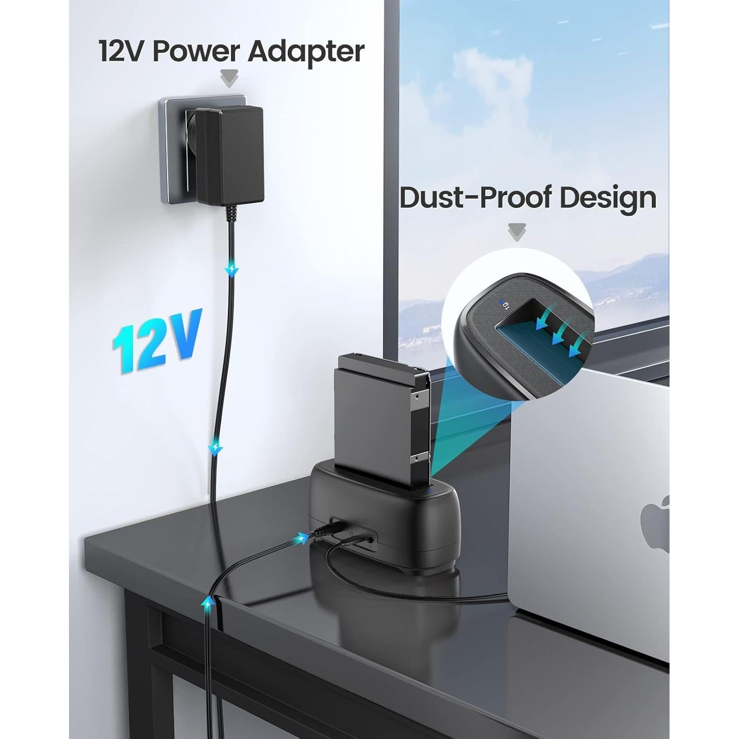 Estación de Acoplamiento ORICO para Disco Duro 2.5"/3.5" 22TB