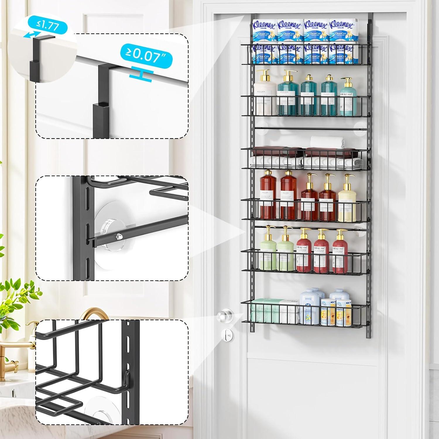 Organizador Colgante de Puerta ElegantArray 6 Niveles Metal Negro