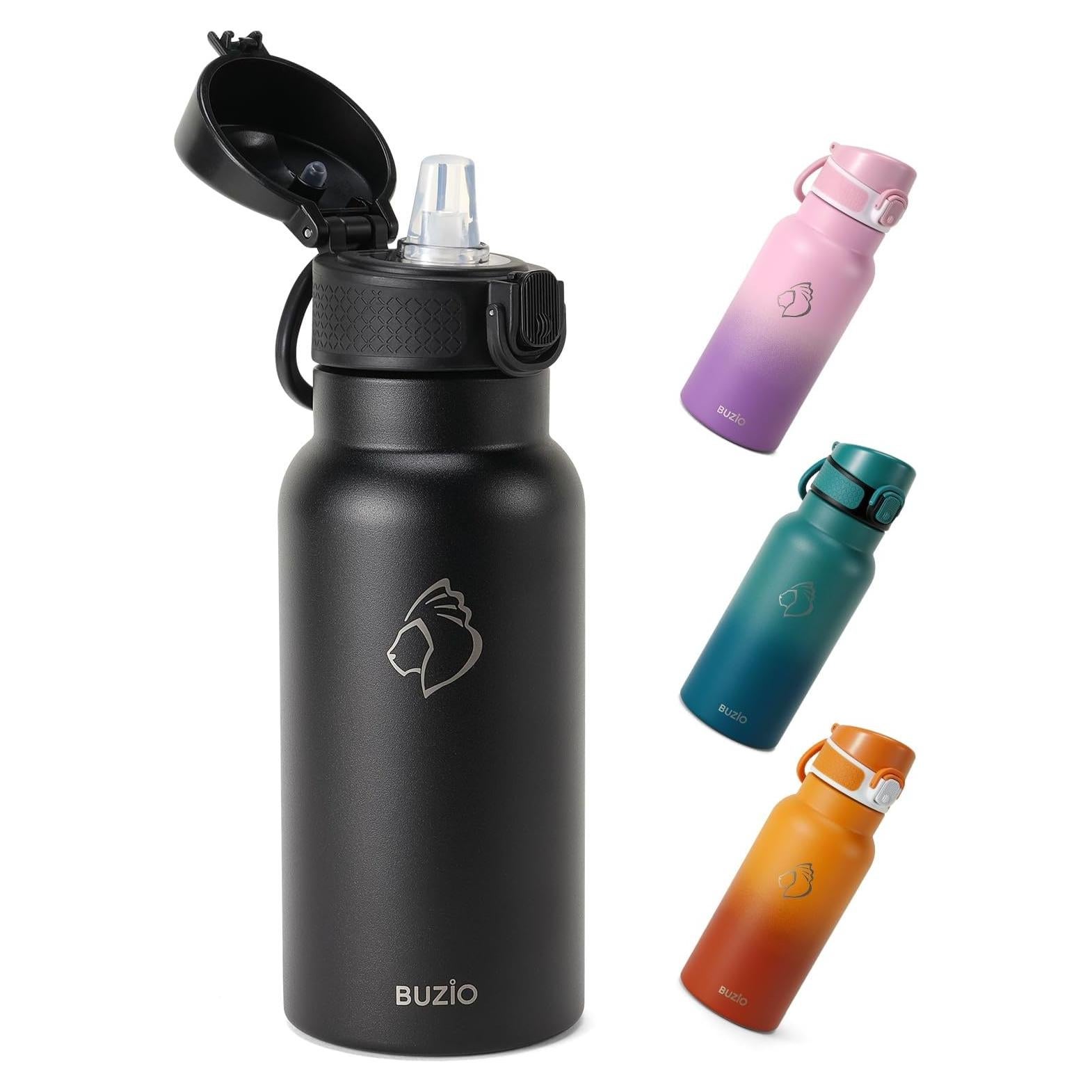 Botella de Agua Aislada BUZIO 530ml para Niños - Negro