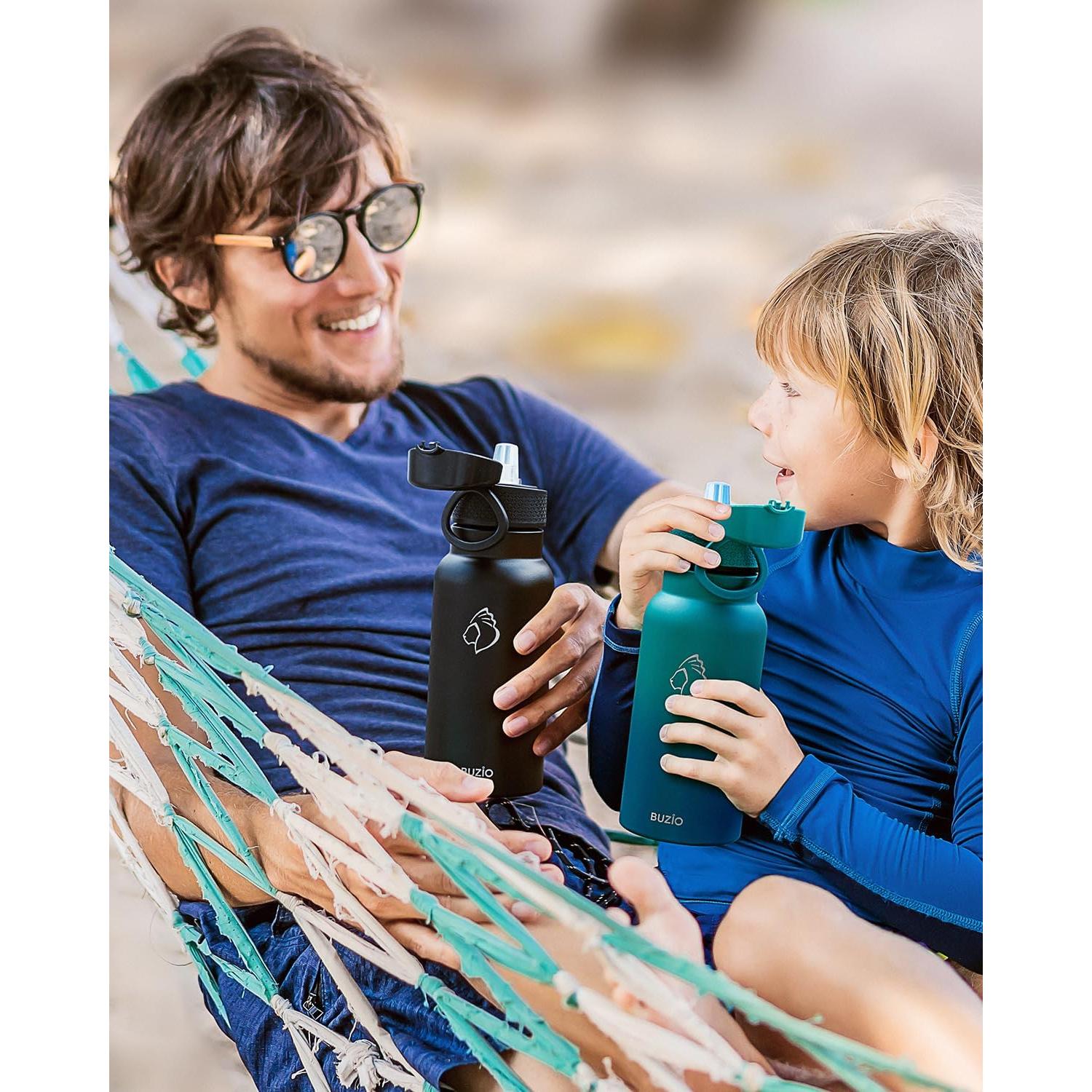 Botella de Agua Aislada BUZIO 530ml para Niños - Negro