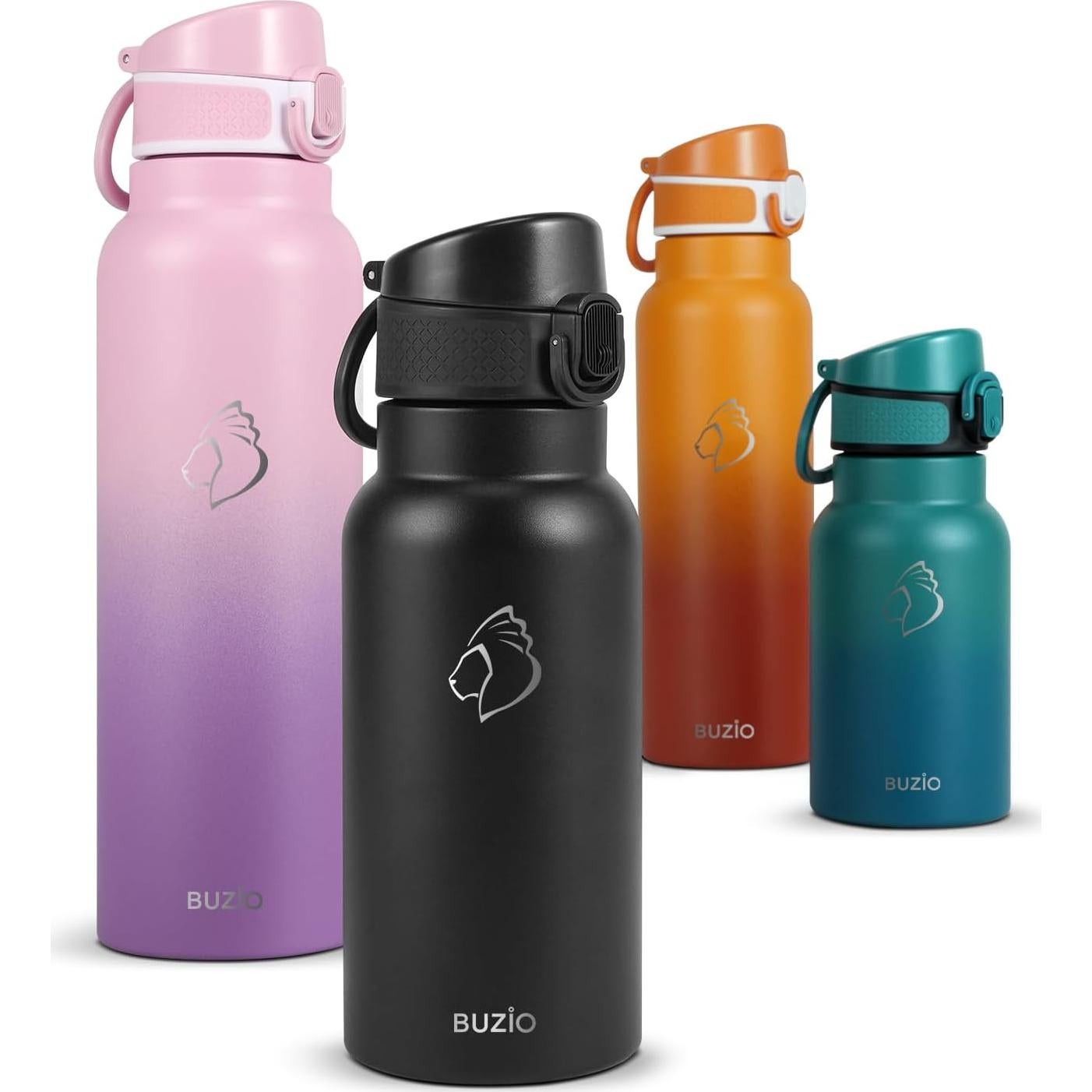 Botella de Agua Aislada BUZIO 530ml para Niños - Negro